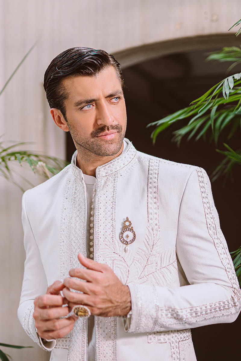 Pakistani Menswear | MNR-QAMAR by Libayah Ltd. - Designer Dress - Type: Menswear - Available at Libayah - 100% Original