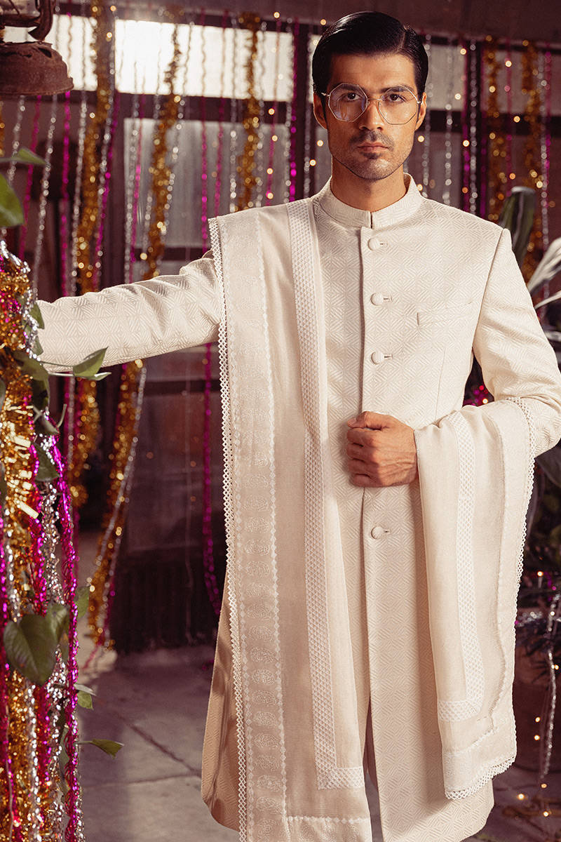 Pakistani Menswear | MNR-SHL by Libayah Ltd. - Designer Dress - Type: Menswear - Available at Libayah - 100% Original