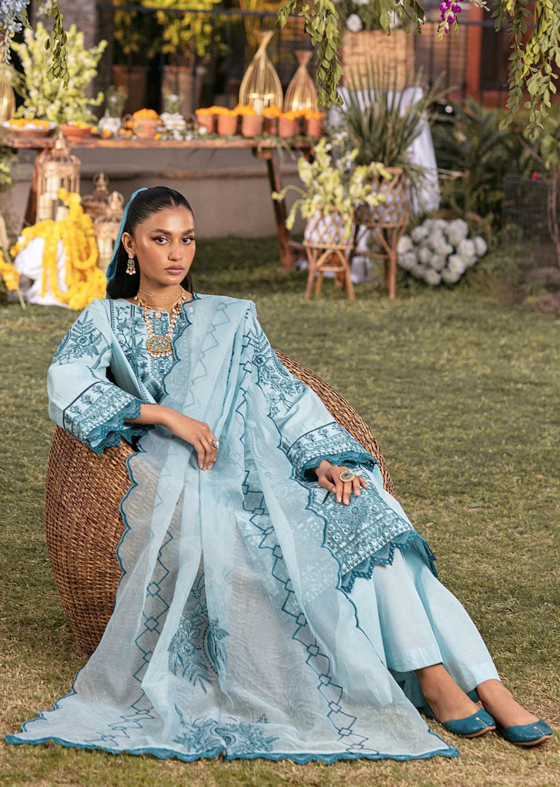 Mohagni | Muntazir Luxury Lawn 24 | CM-10 by Mohagni - Designer Dress - Type: Ladies Clothes - Available at Libayah - 100% Original