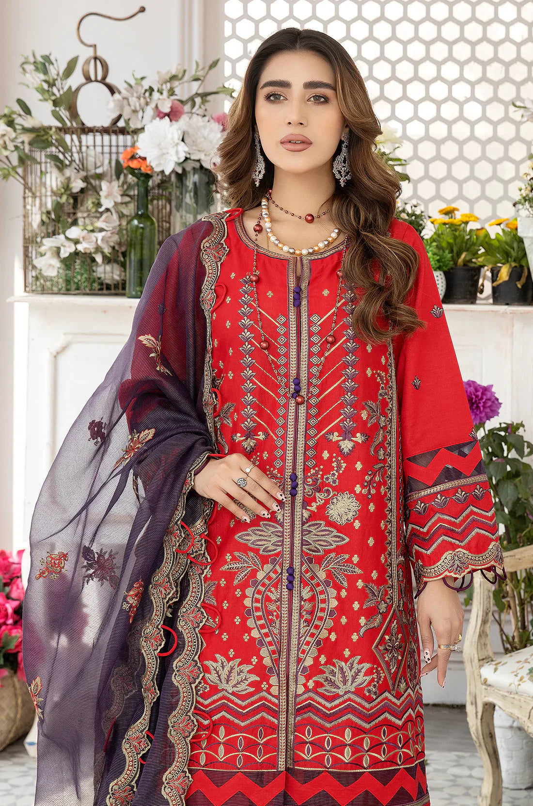 Mohagni | Muntazir Luxury Lawn 24 | AM-10 by Mohagni - Designer Dress - Type: Ladies Clothes - Available at Libayah - 100% Original