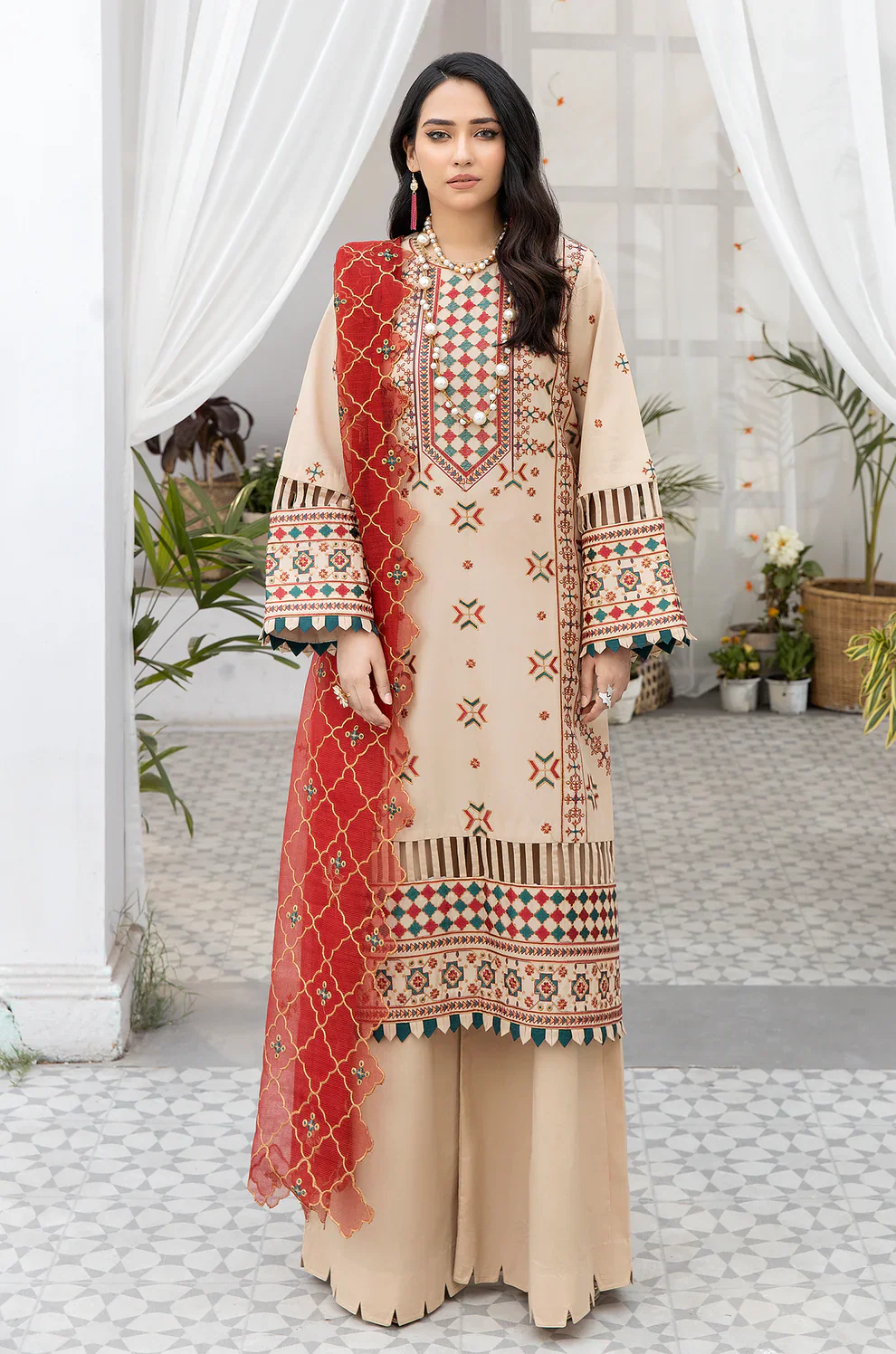 Mohagni | Muntazir Luxury Lawn 24 | AM-15 by Mohagni - Designer Dress - Type: Ladies Clothes - Available at Libayah - 100% Original