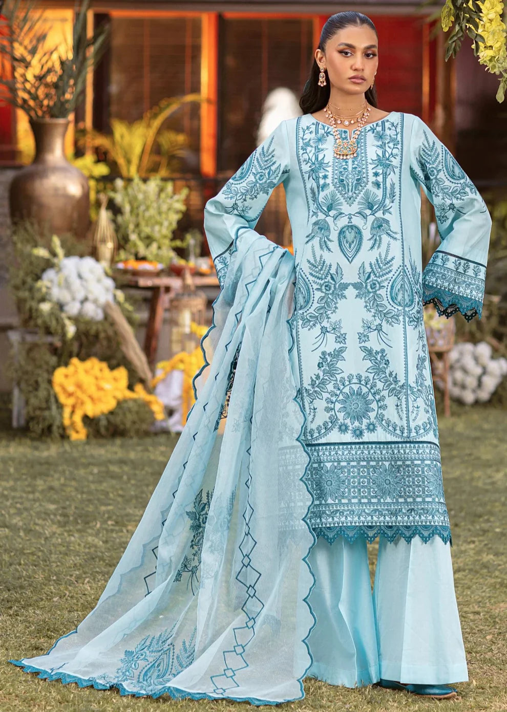 Mohagni | Muntazir Luxury Lawn 24 | CM-10 by Mohagni - Designer Dress - Type: Ladies Clothes - Available at Libayah - 100% Original