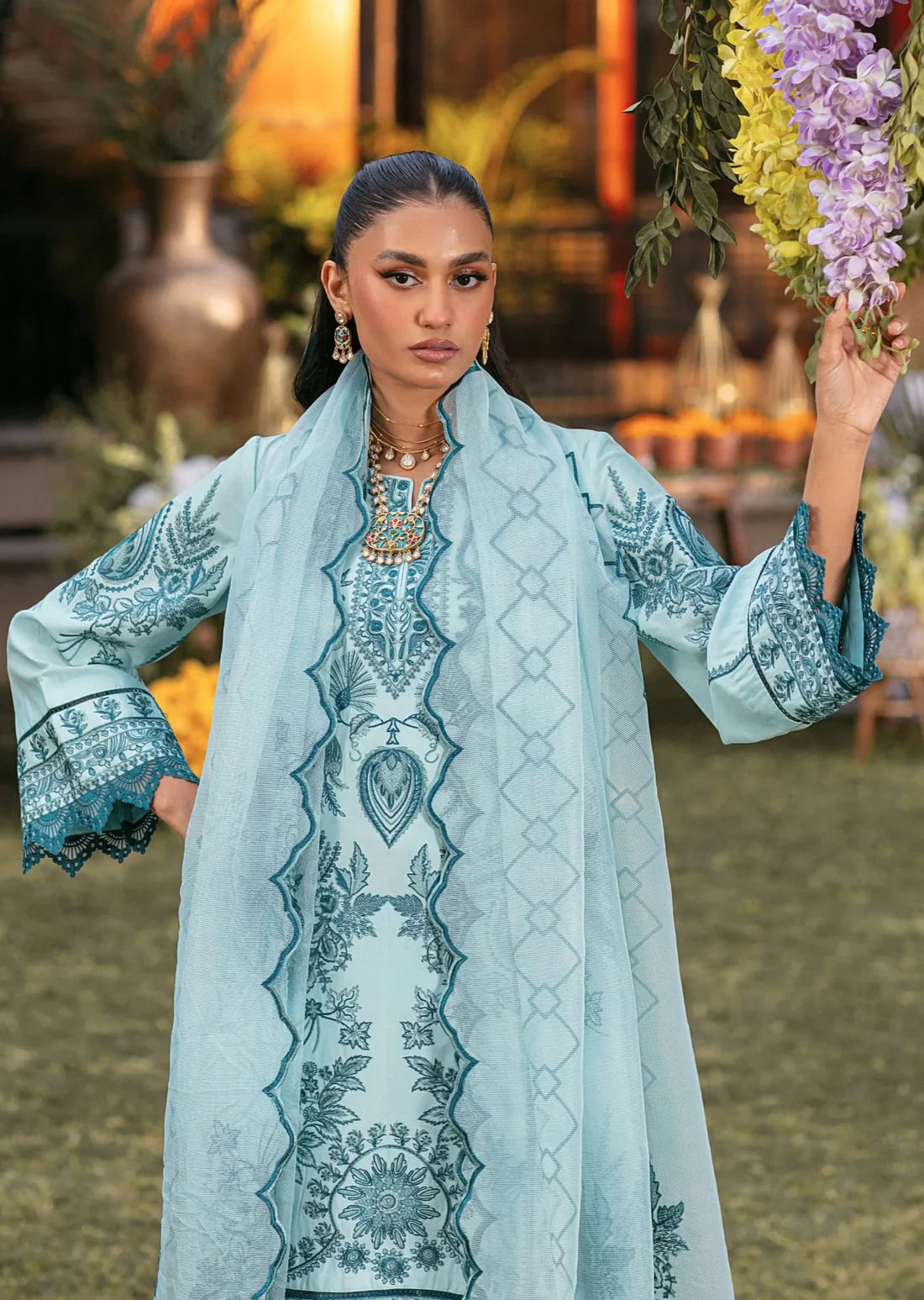 Mohagni | Muntazir Luxury Lawn 24 | CM-10 by Mohagni - Designer Dress - Type: Ladies Clothes - Available at Libayah - 100% Original