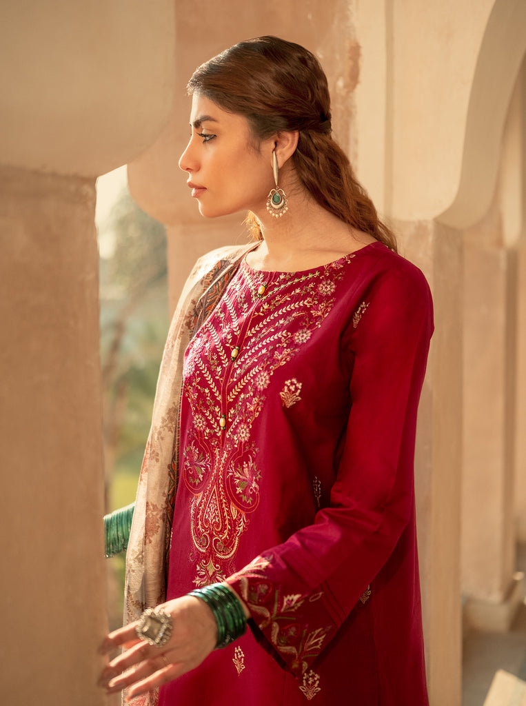 Morbagh | Lawn Collection 24 | RASPBERRY COULIS by Morbagh - Designer Dress - Type: Ladies Clothes - Available at Libayah - 100% Original