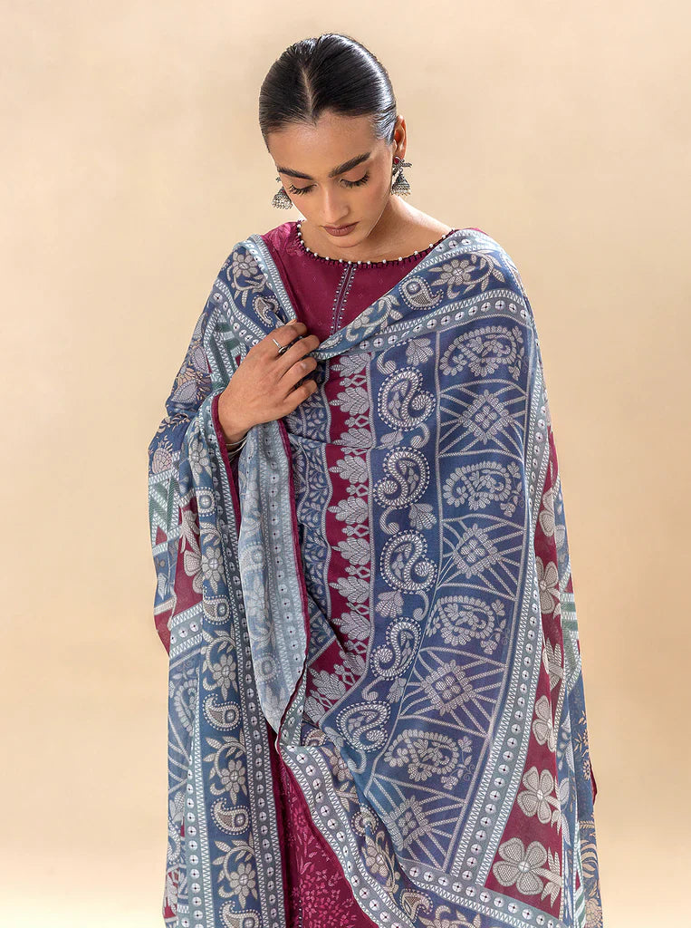 Morbagh | Lawn Collection 24 | WINE WARMTH by Morbagh - Designer Dress - Type: Ladies Clothes - Available at Libayah - 100% Original