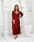 Zar | Formals Wear | Maroon by Zar - Designer Dress - Type: Ladies Clothes - Available at Libayah - 100% Original
