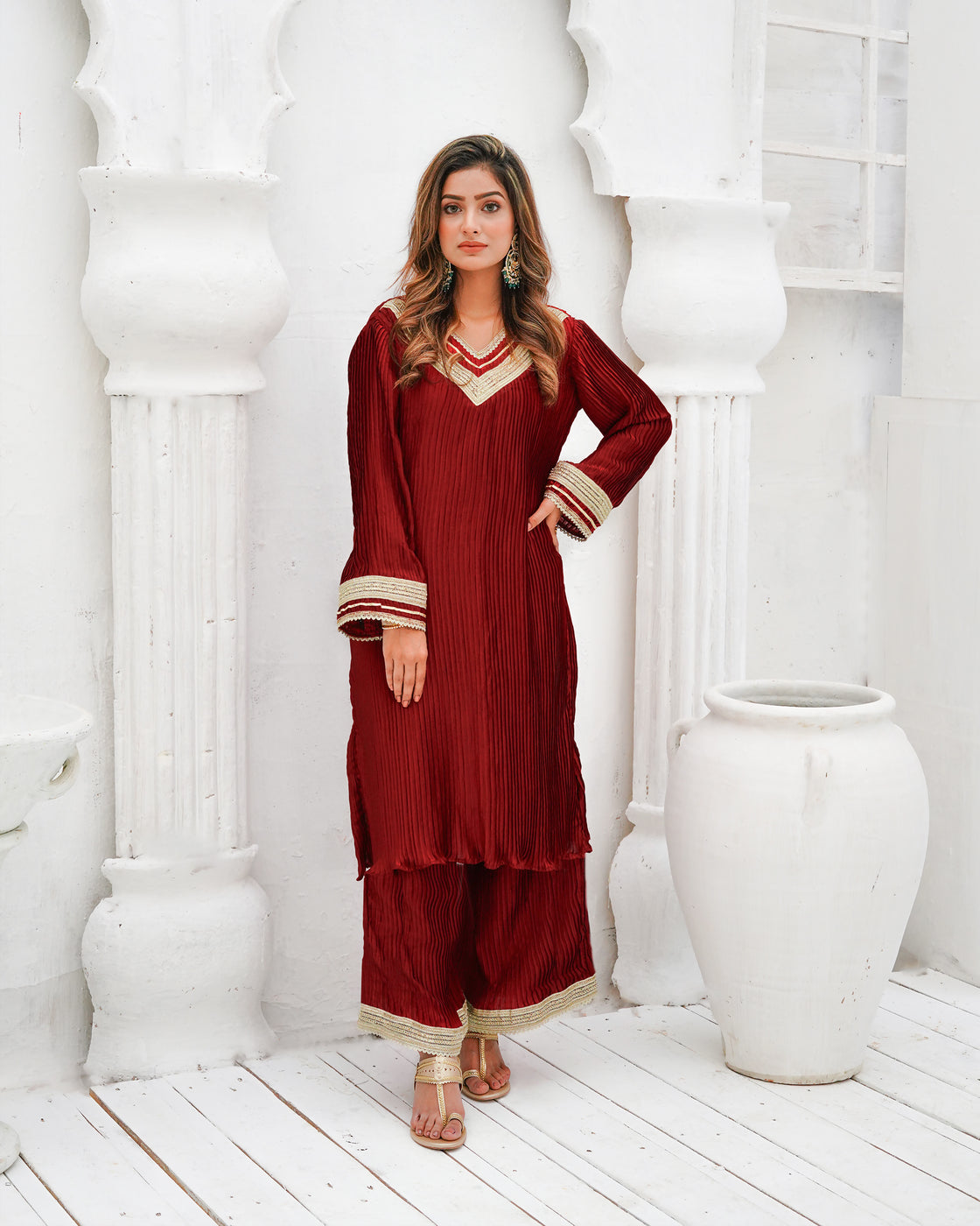 Zar | Formals Wear | Maroon by Zar - Designer Dress - Type: Ladies Clothes - Available at Libayah - 100% Original