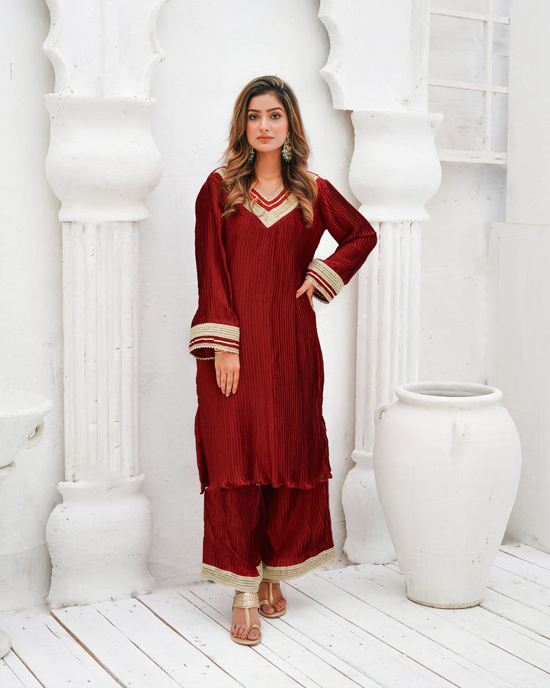Zar | Formals Wear | Maroon by Zar - Designer Dress - Type: Ladies Clothes - Available at Libayah - 100% Original