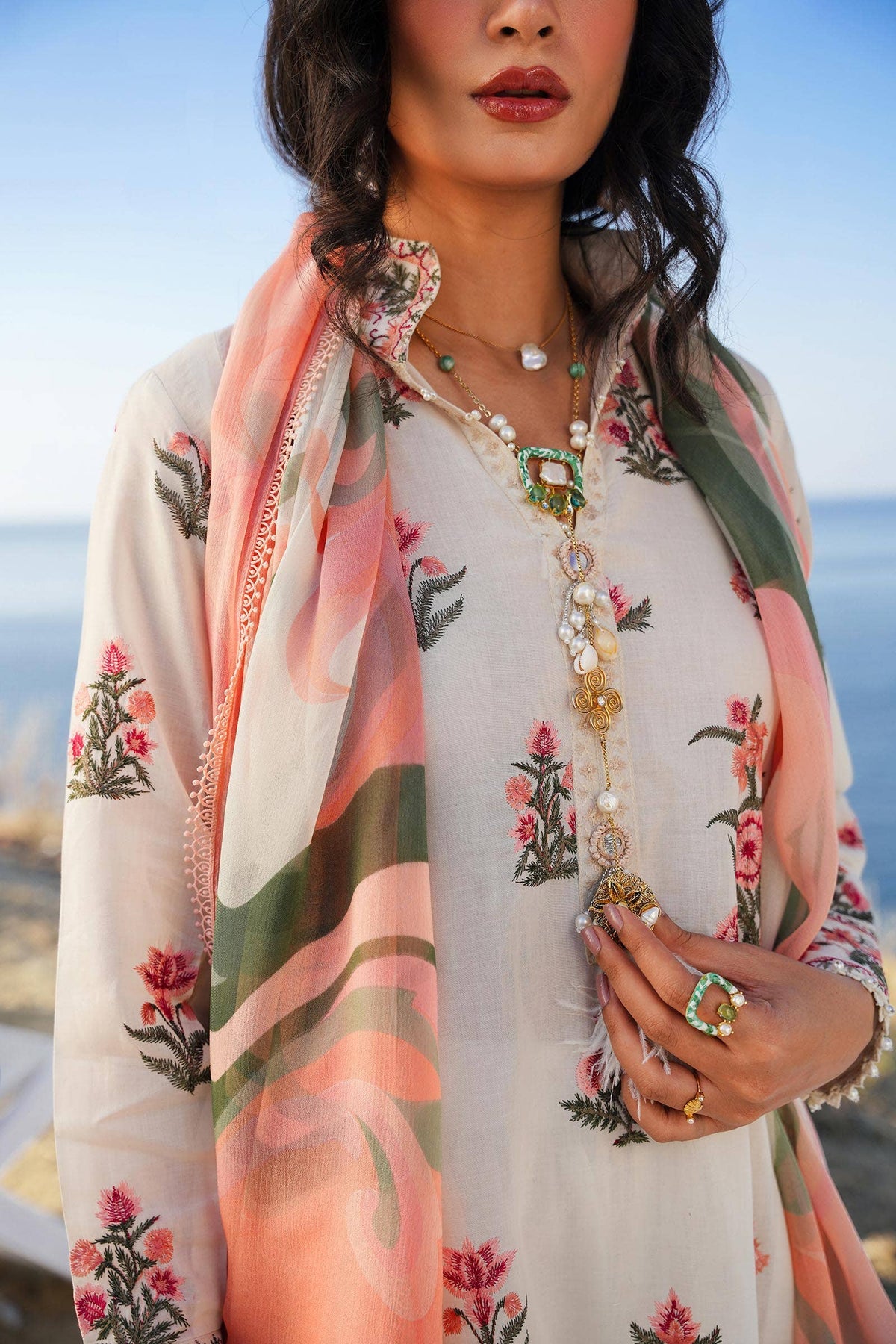 Sana Safinaz | Muzlin Spring 24 | M241-010A-CJ by Sana Safinaz - Designer Dress - Type: Ladies Clothes - Available at Libayah - 100% Original