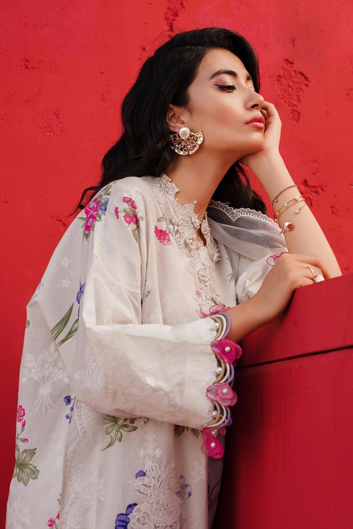 Sana Safinaz | Muzlin Spring 24 | M241-011A-CW by Sana Safinaz - Designer Dress - Type: Ladies Clothes - Available at Libayah - 100% Original