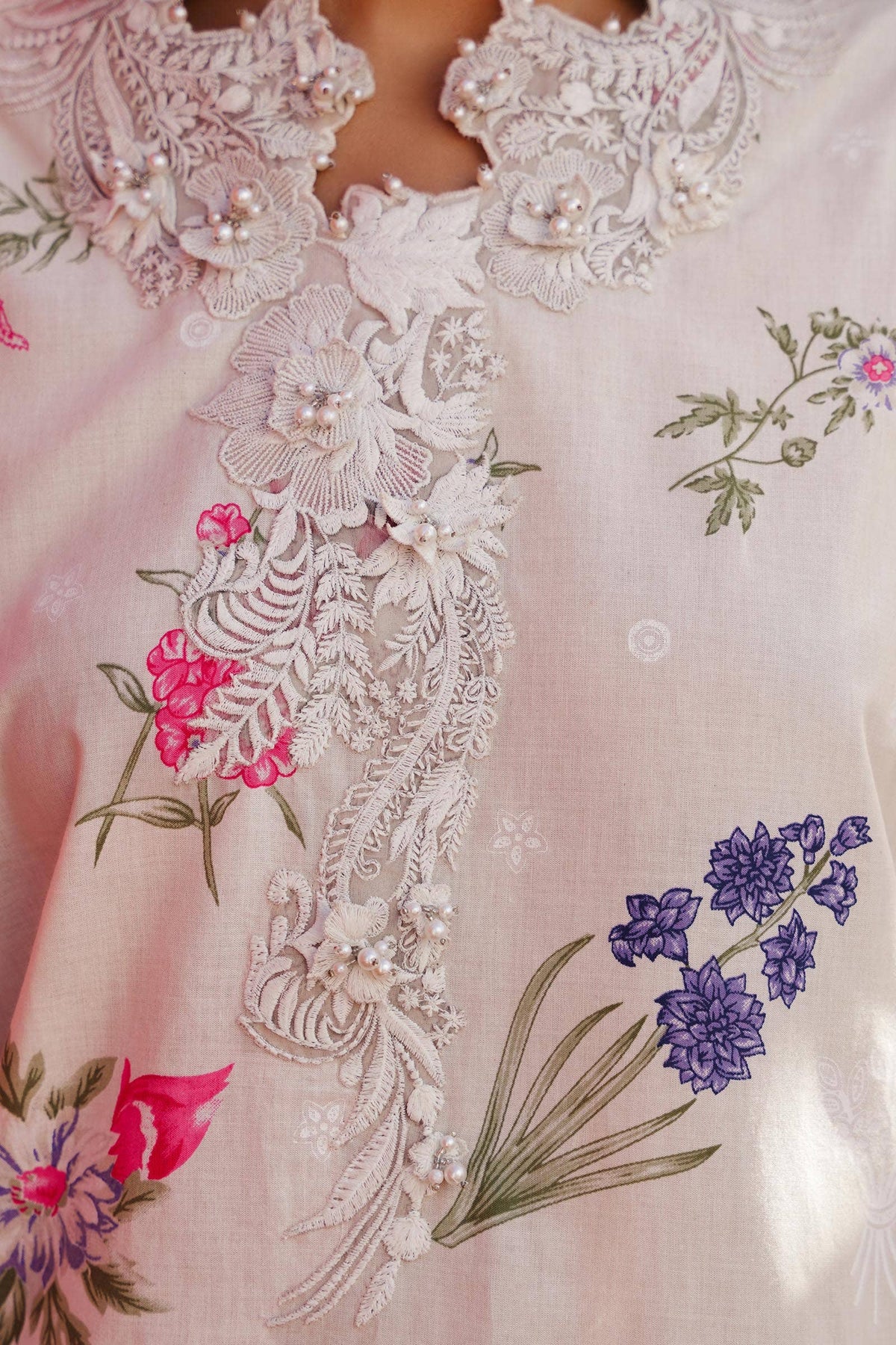 Sana Safinaz | Muzlin Spring 24 | M241-011A-CW by Sana Safinaz - Designer Dress - Type: Ladies Clothes - Available at Libayah - 100% Original