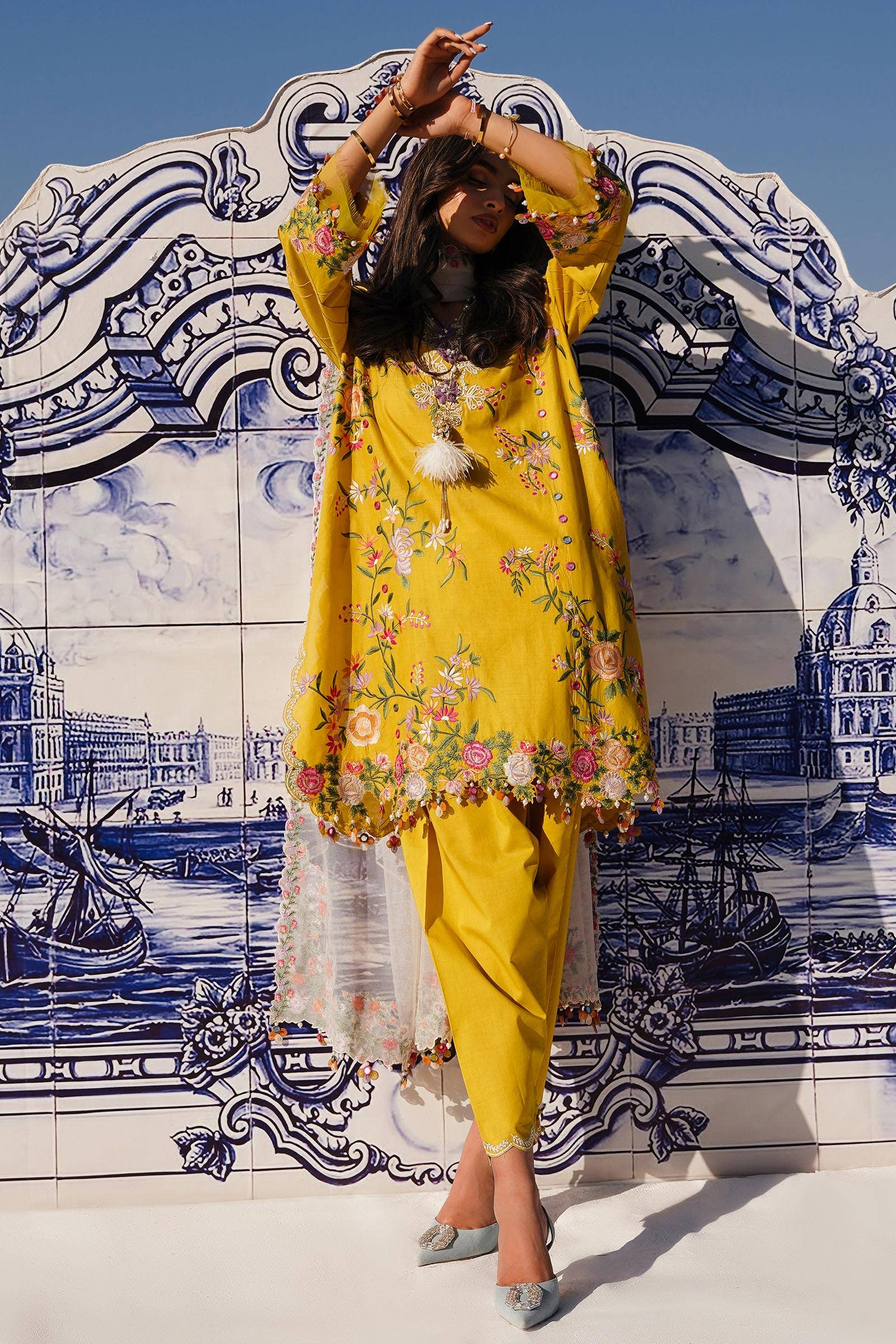 Sana Safinaz | Muzlin Spring 24 | M241-002A-CX by Sana Safinaz - Designer Dress - Type: Ladies Clothes - Available at Libayah - 100% Original