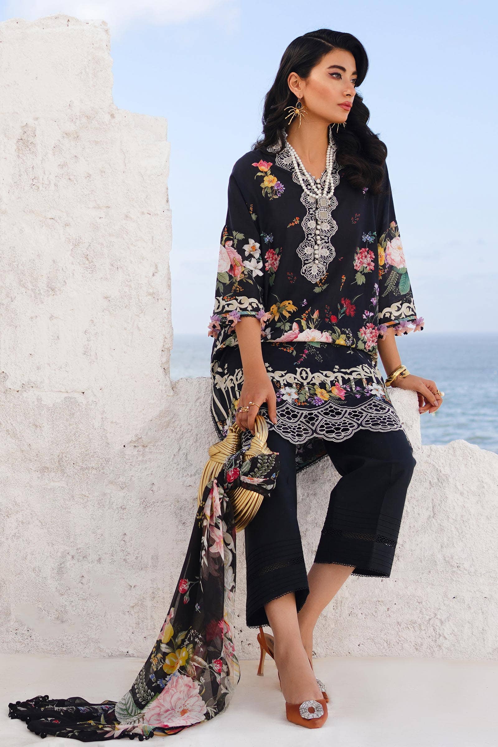 Sana Safinaz | Muzlin Spring 24 | M241-012B-CI by Sana Safinaz - Designer Dress - Type: Ladies Clothes - Available at Libayah - 100% Original