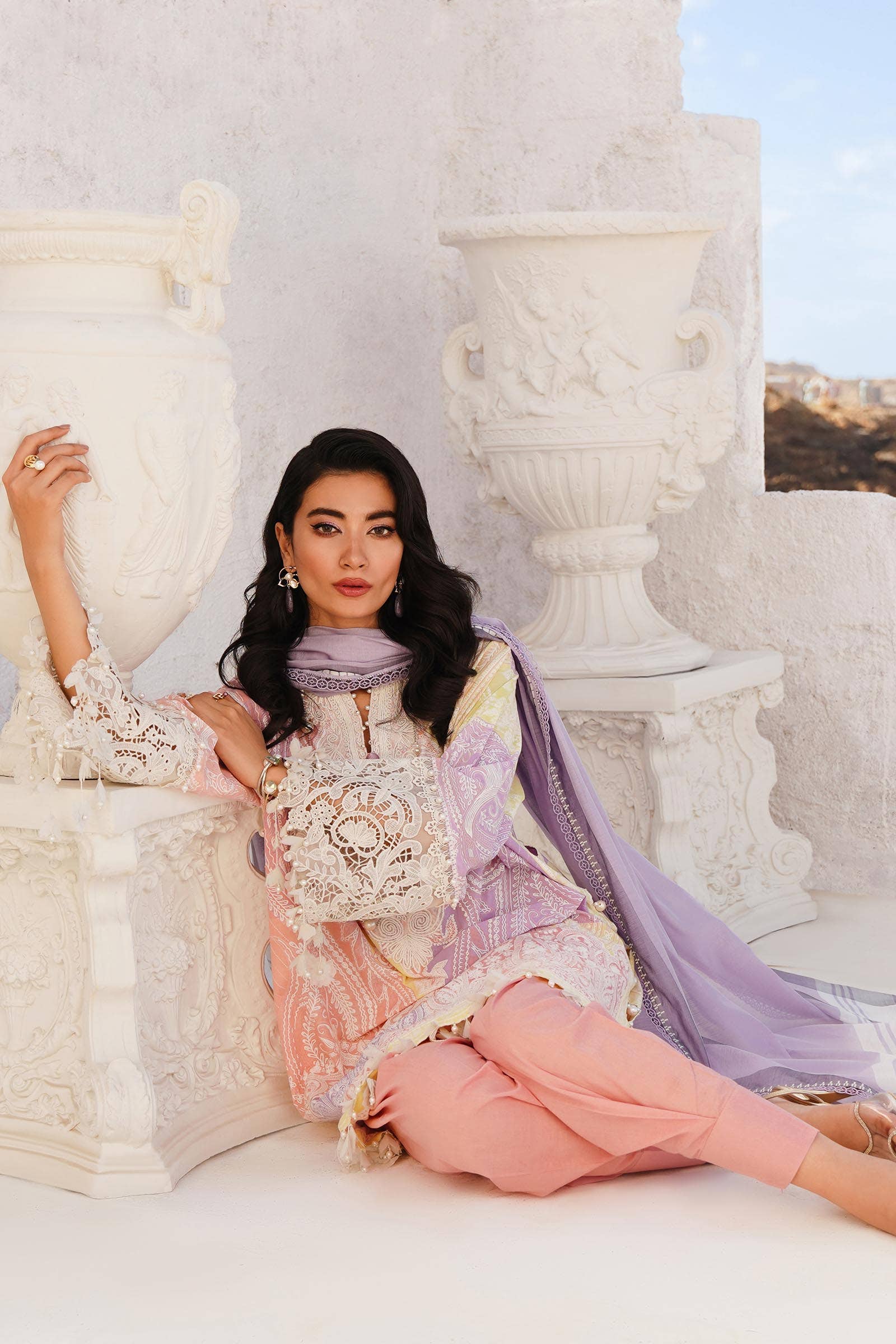 Sana Safinaz | Muzlin Spring 24 | M241-015A-DG by Sana Safinaz - Designer Dress - Type: Ladies Clothes - Available at Libayah - 100% Original