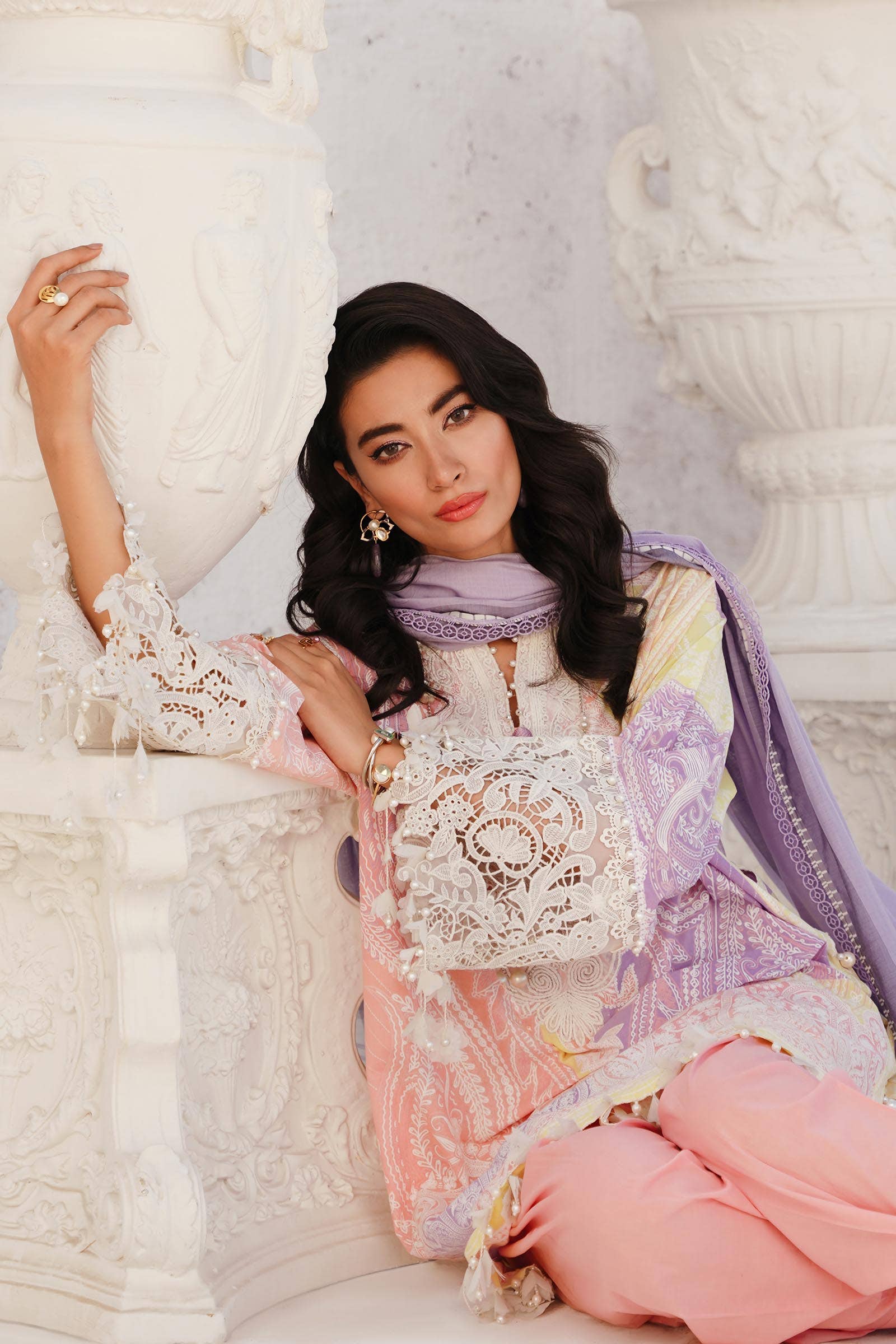 Sana Safinaz | Muzlin Spring 24 | M241-015A-DG by Sana Safinaz - Designer Dress - Type: Ladies Clothes - Available at Libayah - 100% Original