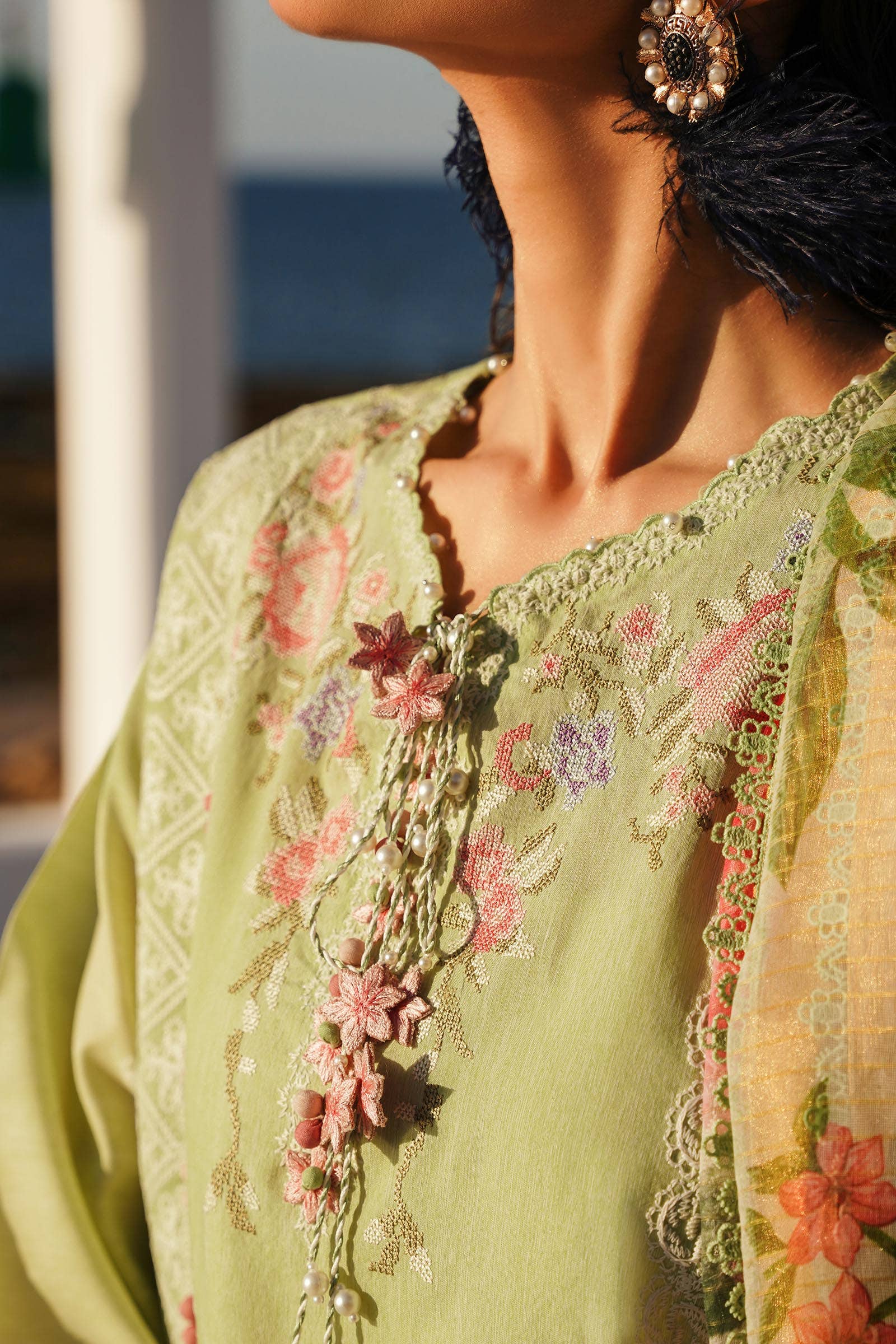 Sana Safinaz | Muzlin Spring 24 | M241-016B-CL by Sana Safinaz - Designer Dress - Type: Ladies Clothes - Available at Libayah - 100% Original