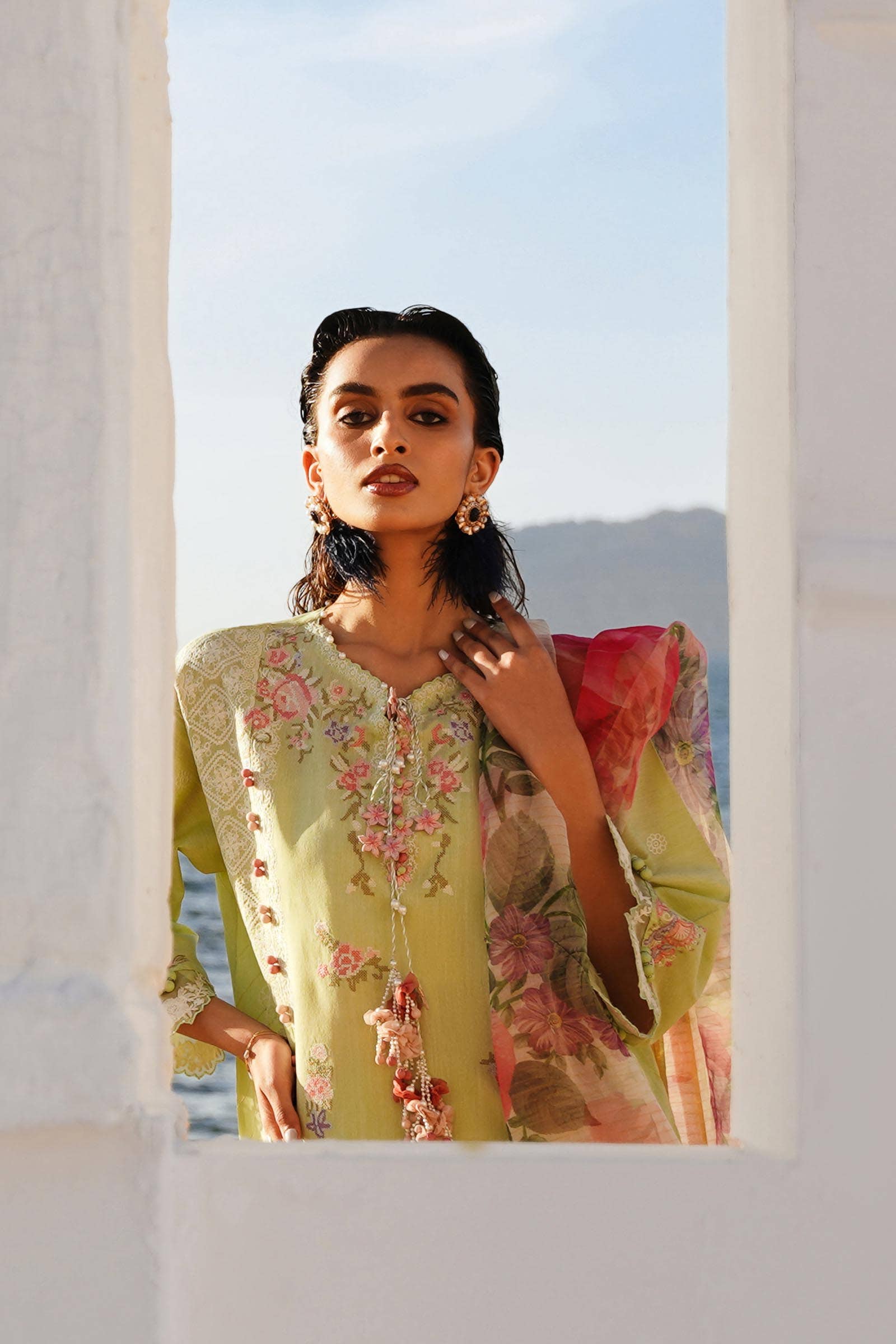 Sana Safinaz | Muzlin Spring 24 | M241-016B-CL by Sana Safinaz - Designer Dress - Type: Ladies Clothes - Available at Libayah - 100% Original