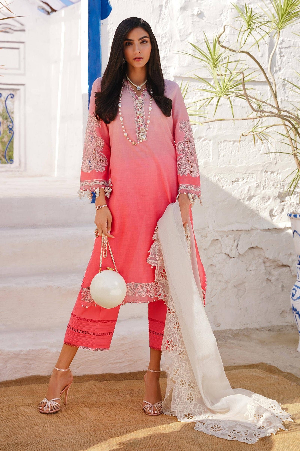 Sana Safinaz | Muzlin Spring 24 | M241-017A-CW by Sana Safinaz - Designer Dress - Type: Ladies Clothes - Available at Libayah - 100% Original