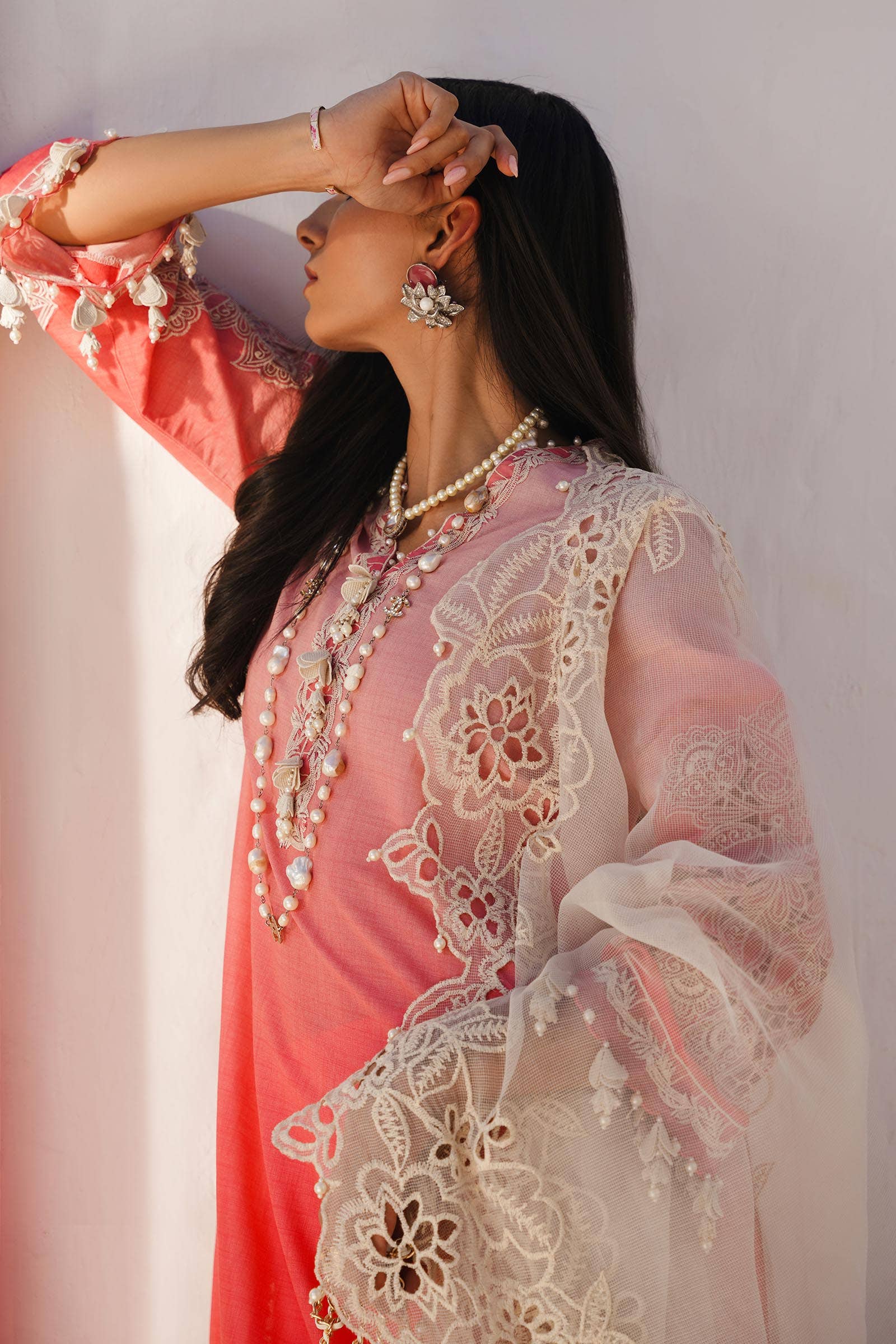 Sana Safinaz | Muzlin Spring 24 | M241-017A-CW by Sana Safinaz - Designer Dress - Type: Ladies Clothes - Available at Libayah - 100% Original