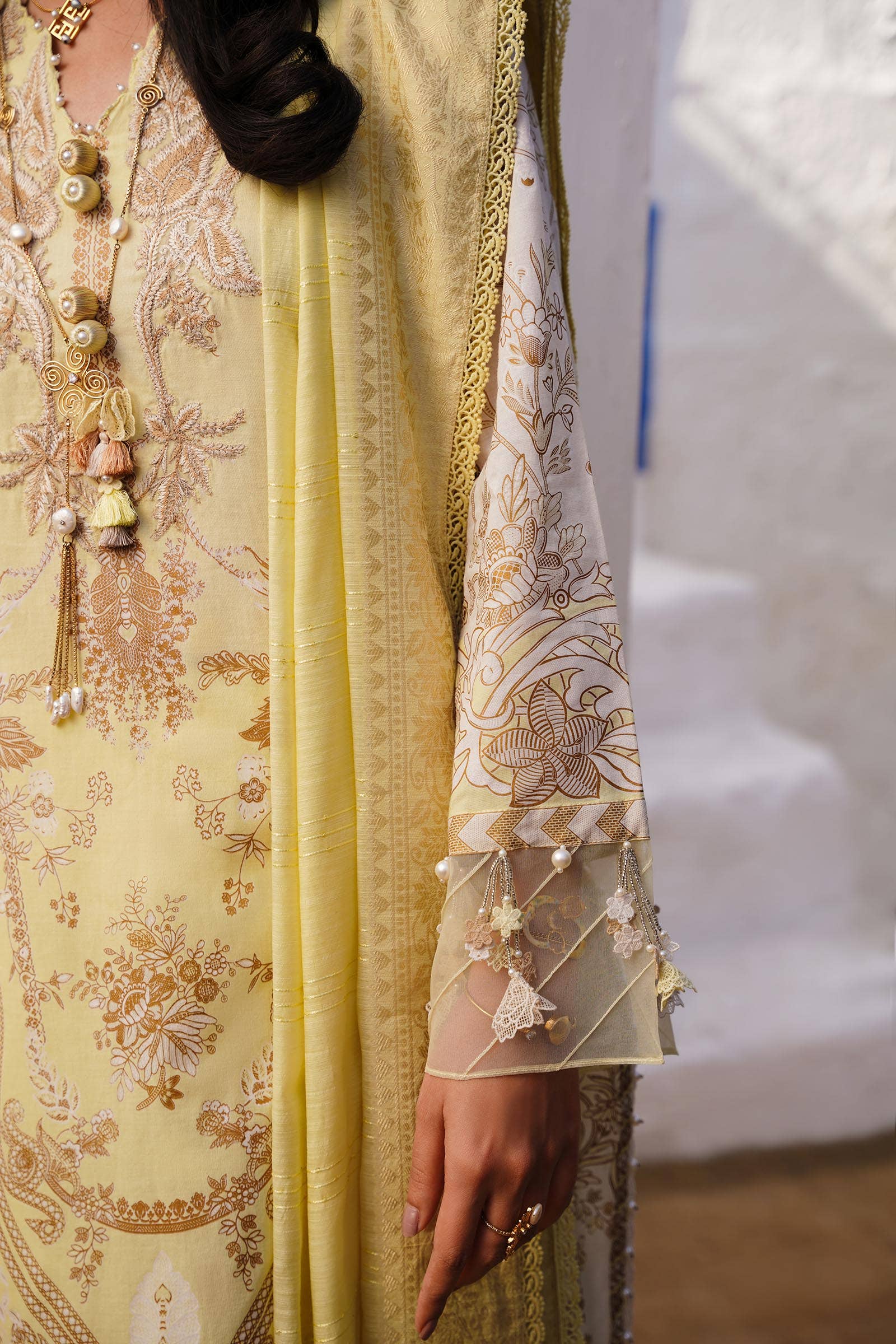 Sana Safinaz | Muzlin Spring 24 | M241-018A-CM by Sana Safinaz - Designer Dress - Type: Ladies Clothes - Available at Libayah - 100% Original