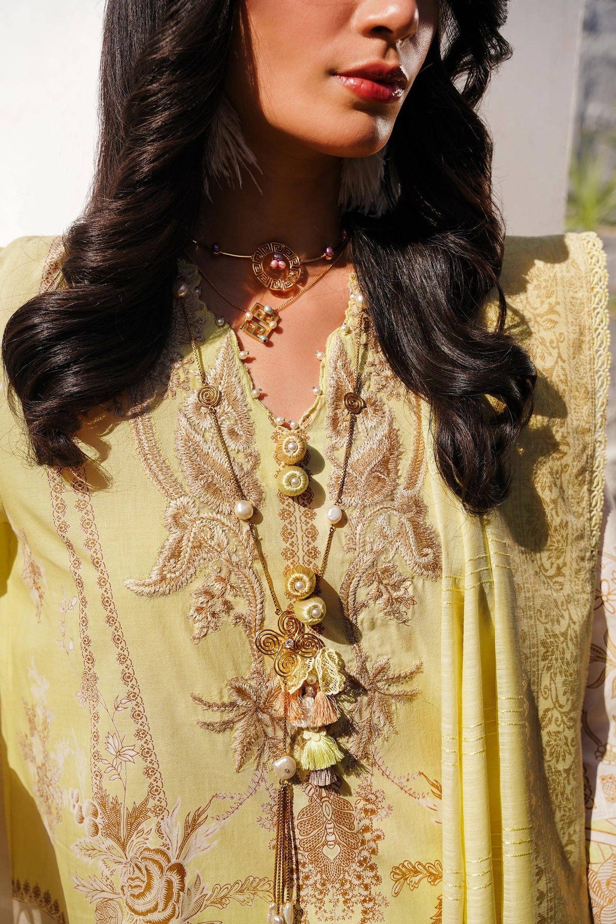 Sana Safinaz | Muzlin Spring 24 | M241-018A-CM by Sana Safinaz - Designer Dress - Type: Ladies Clothes - Available at Libayah - 100% Original