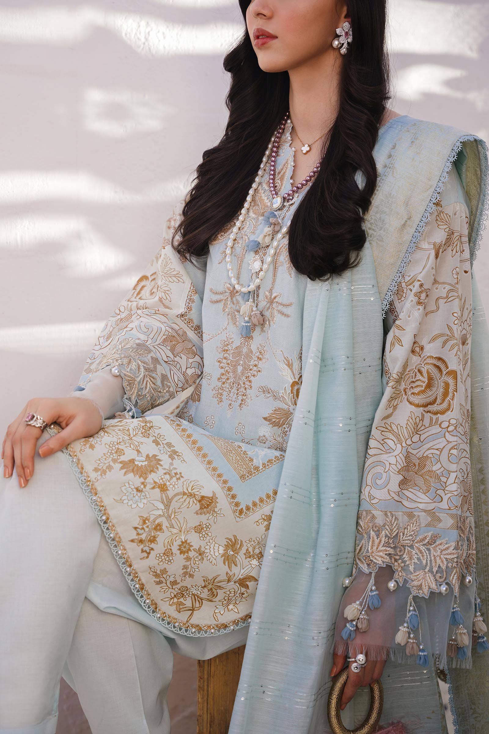 Sana Safinaz | Muzlin Spring 24 | M241-018B-CM by Sana Safinaz - Designer Dress - Type: Ladies Clothes - Available at Libayah - 100% Original