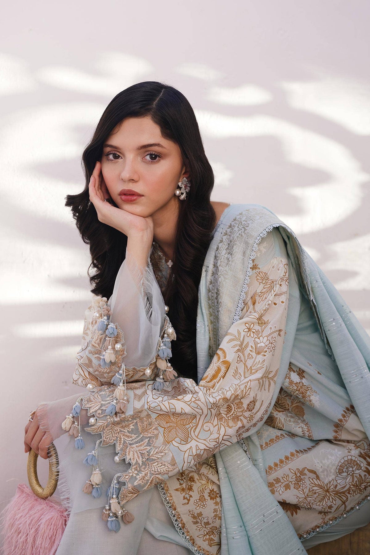 Sana Safinaz | Muzlin Spring 24 | M241-018B-CM by Sana Safinaz - Designer Dress - Type: Ladies Clothes - Available at Libayah - 100% Original