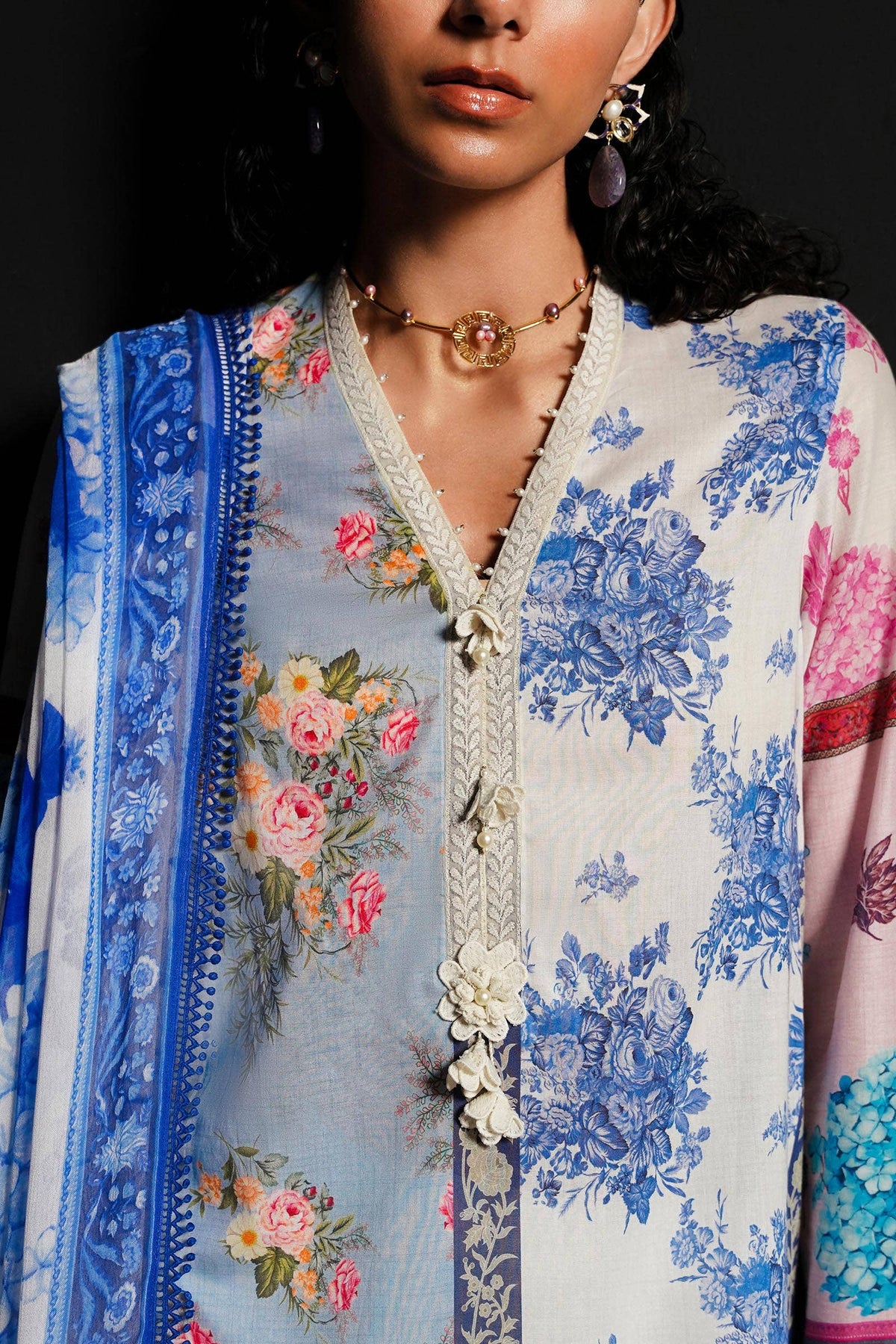 Sana Safinaz | Muzlin Spring 24 | M241-003A-CI by Sana Safinaz - Designer Dress - Type: Ladies Clothes - Available at Libayah - 100% Original