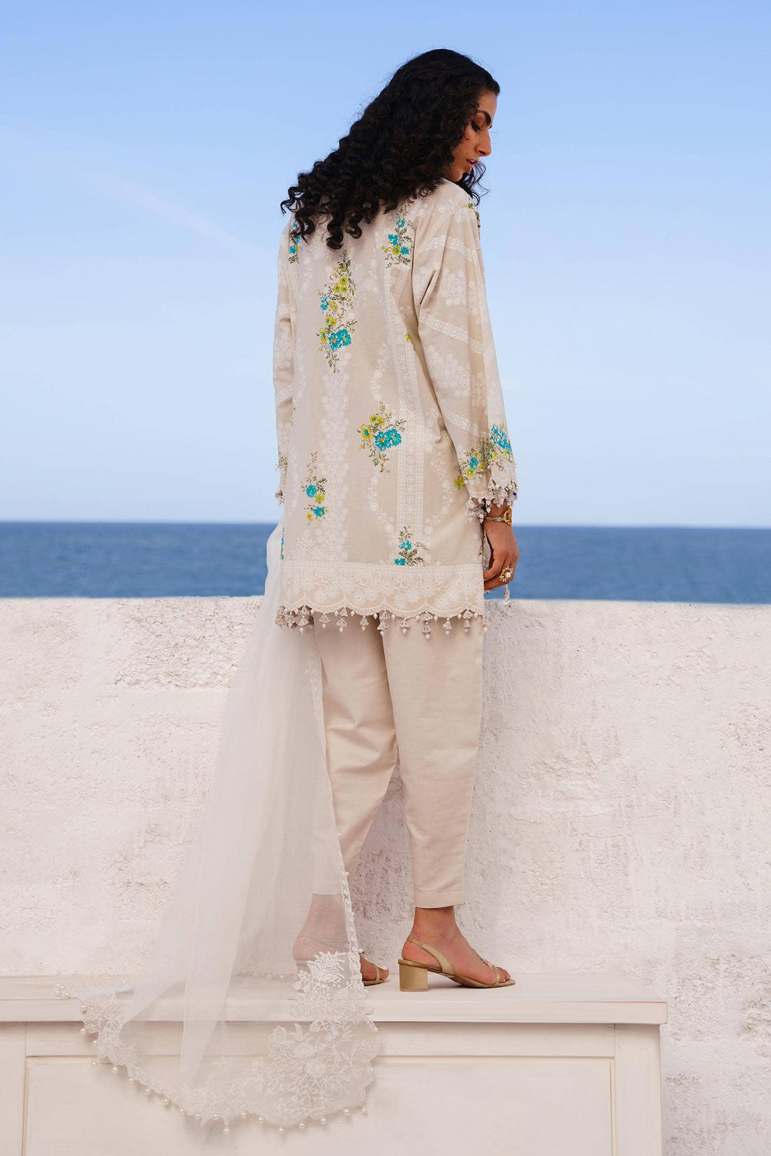 Sana Safinaz | Muzlin Spring 24 | M241-020A-CW by Sana Safinaz - Designer Dress - Type: Ladies Clothes - Available at Libayah - 100% Original