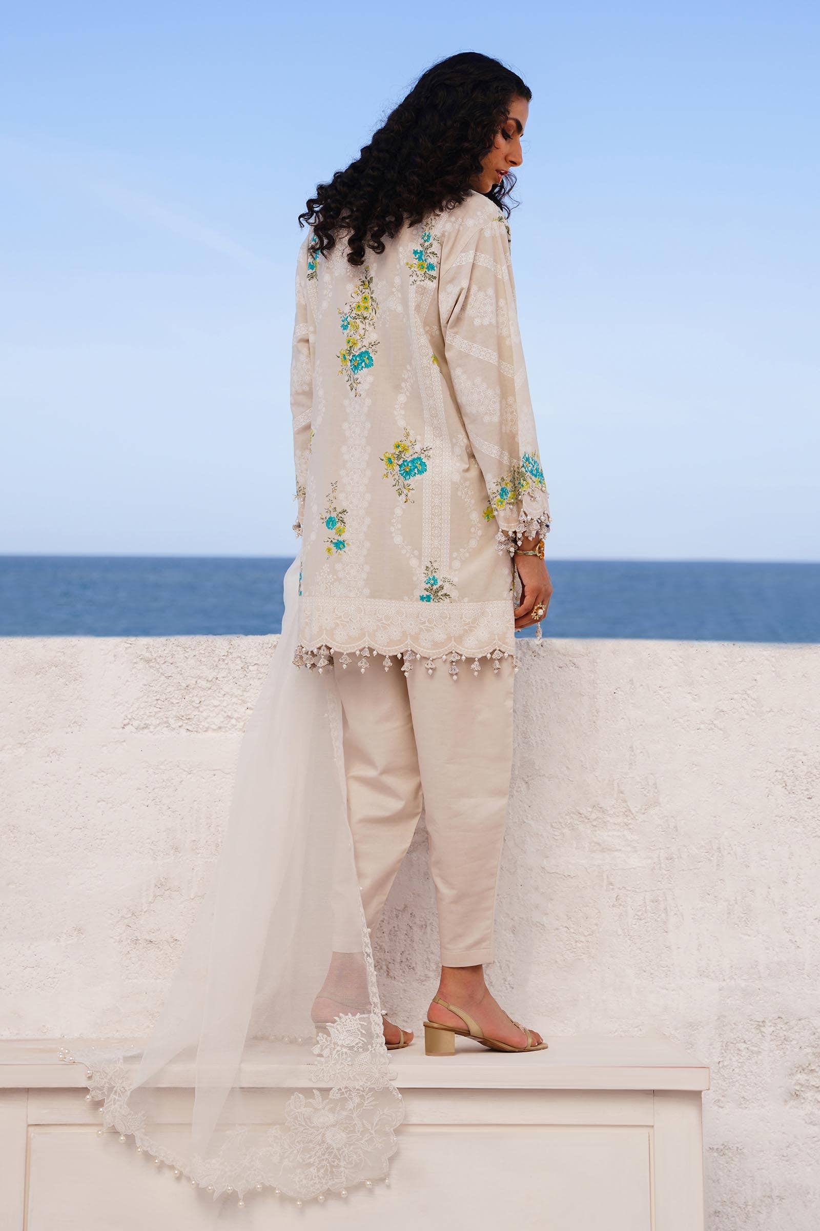 Sana Safinaz | Muzlin Spring 24 | M241-020A-CW by Sana Safinaz - Designer Dress - Type: Ladies Clothes - Available at Libayah - 100% Original