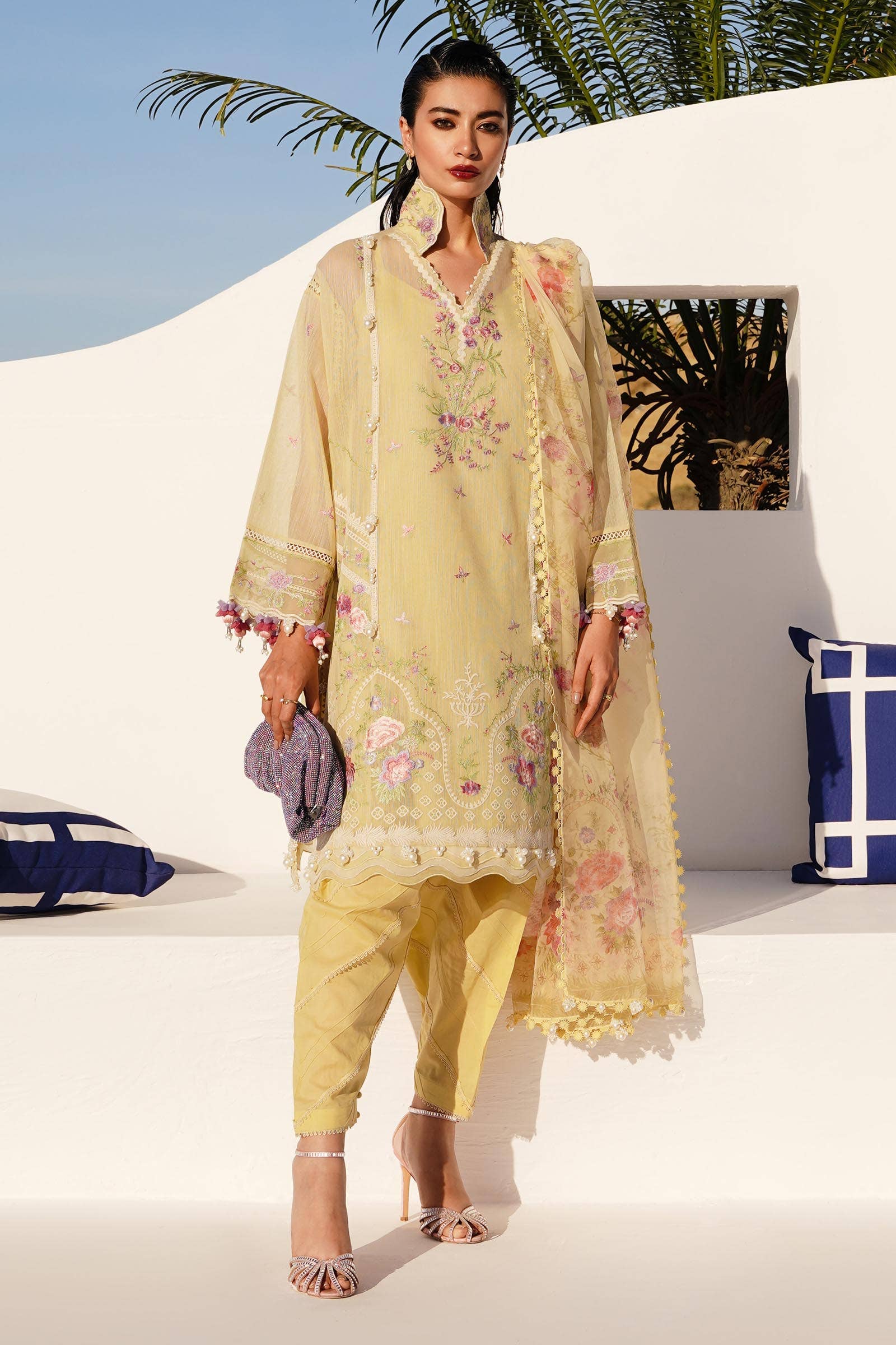 Sana Safinaz | Muzlin Spring 24 | M241-005B-CL by Sana Safinaz - Designer Dress - Type: Ladies Clothes - Available at Libayah - 100% Original