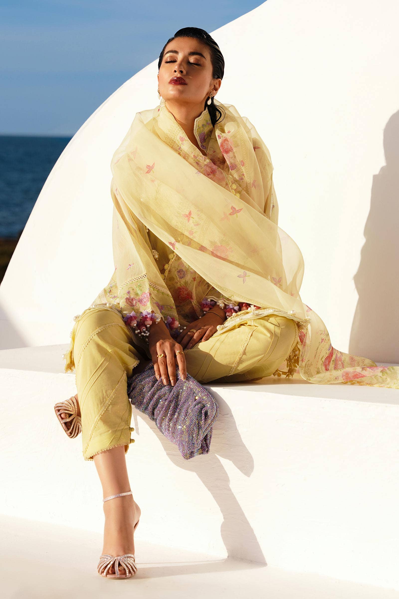 Sana Safinaz | Muzlin Spring 24 | M241-005B-CL by Sana Safinaz - Designer Dress - Type: Ladies Clothes - Available at Libayah - 100% Original