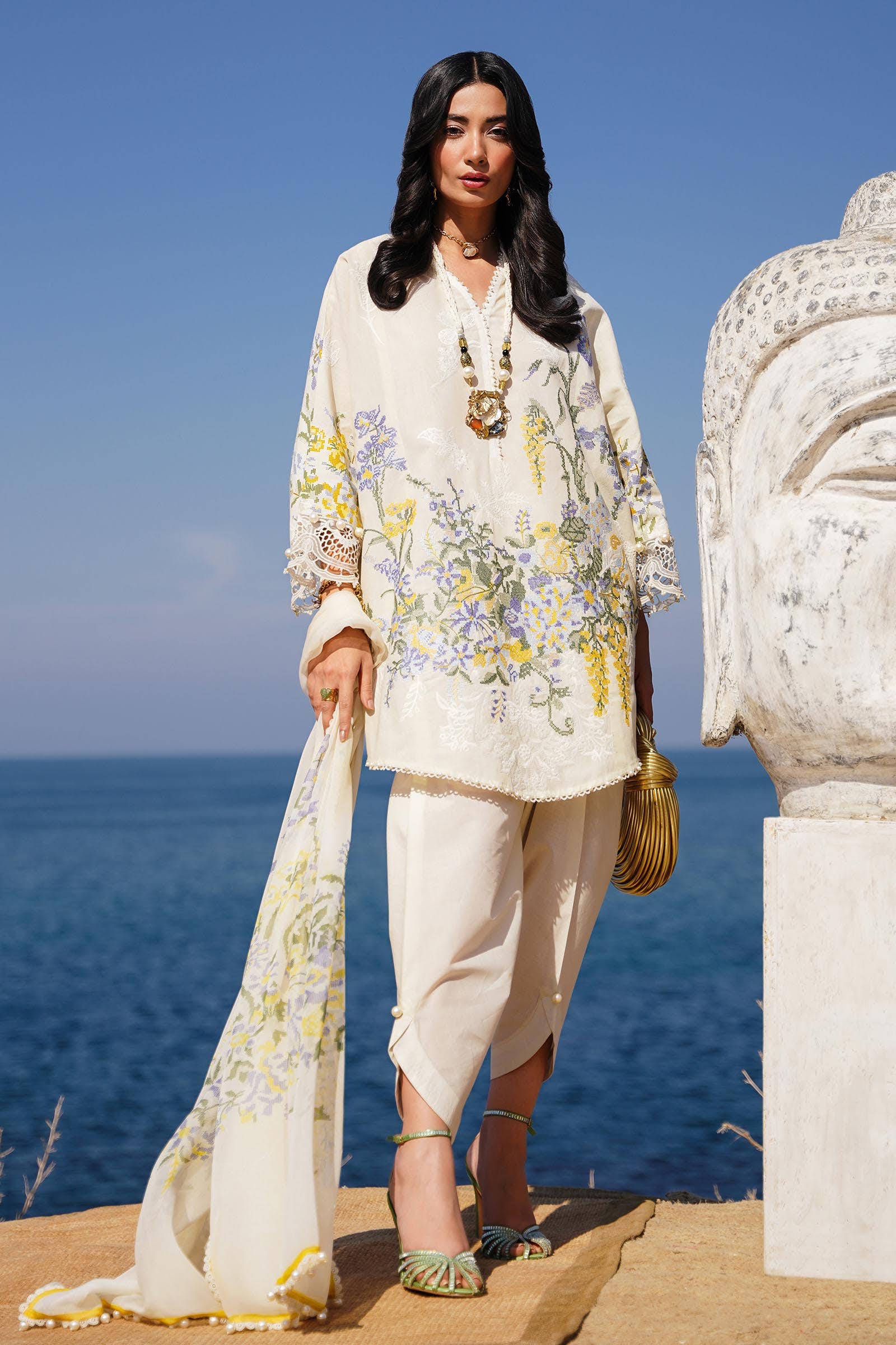 Sana Safinaz | Muzlin Spring 24 | M241-006A-CJ by Sana Safinaz - Designer Dress - Type: Ladies Clothes - Available at Libayah - 100% Original
