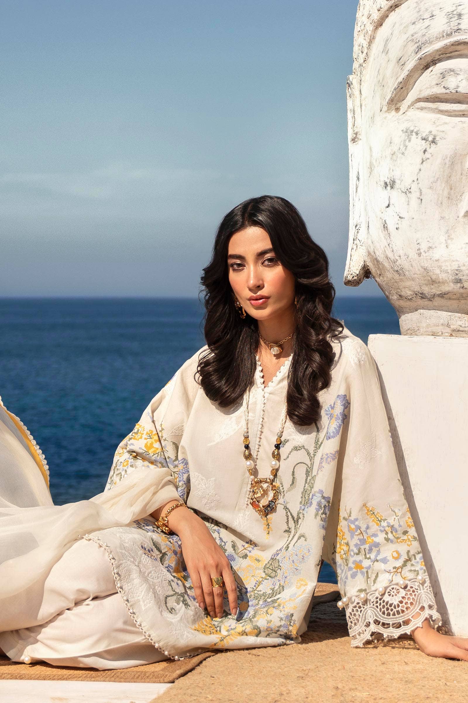 Sana Safinaz | Muzlin Spring 24 | M241-006A-CJ by Sana Safinaz - Designer Dress - Type: Ladies Clothes - Available at Libayah - 100% Original