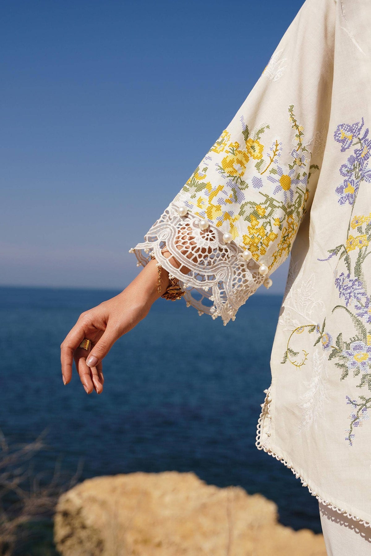 Sana Safinaz | Muzlin Spring 24 | M241-006A-CJ by Sana Safinaz - Designer Dress - Type: Ladies Clothes - Available at Libayah - 100% Original