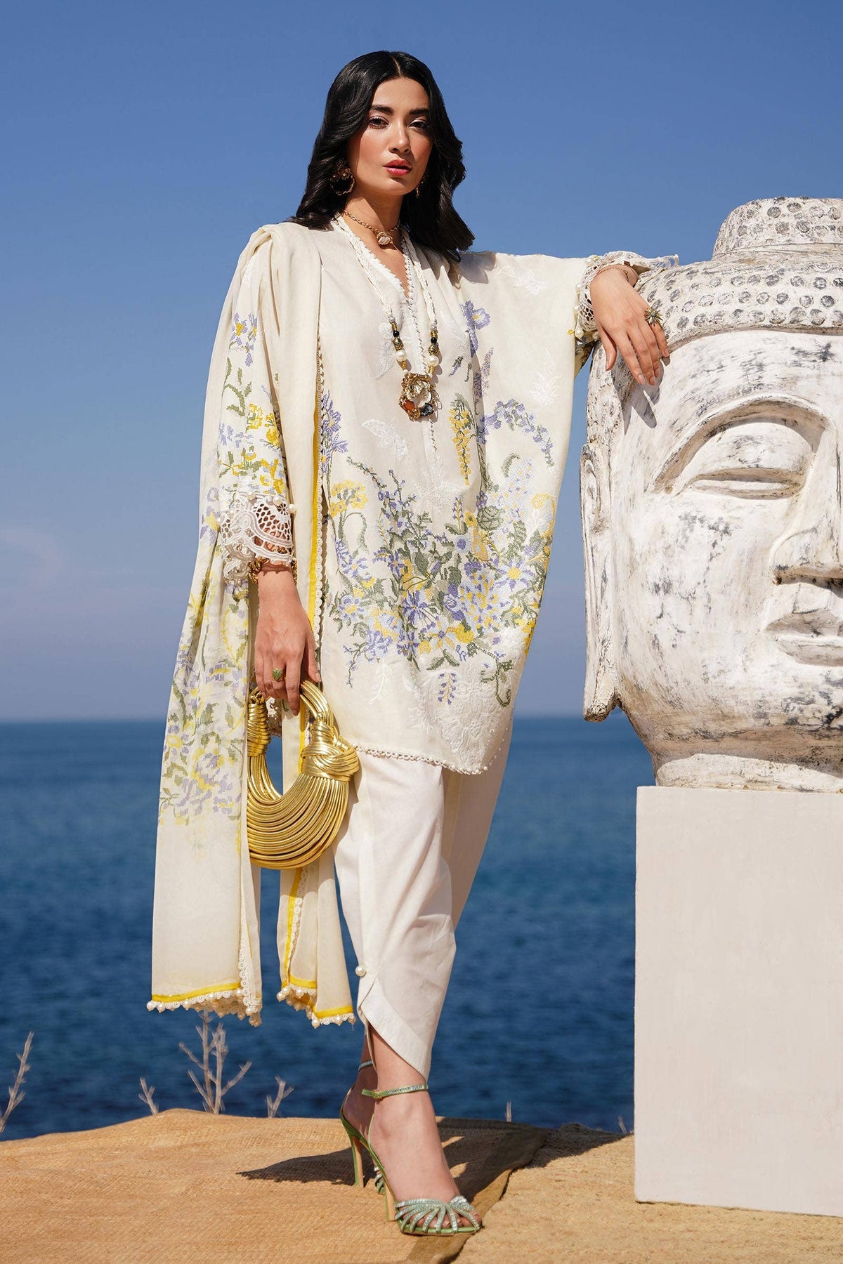 Sana Safinaz | Muzlin Spring 24 | M241-006A-CJ by Sana Safinaz - Designer Dress - Type: Ladies Clothes - Available at Libayah - 100% Original