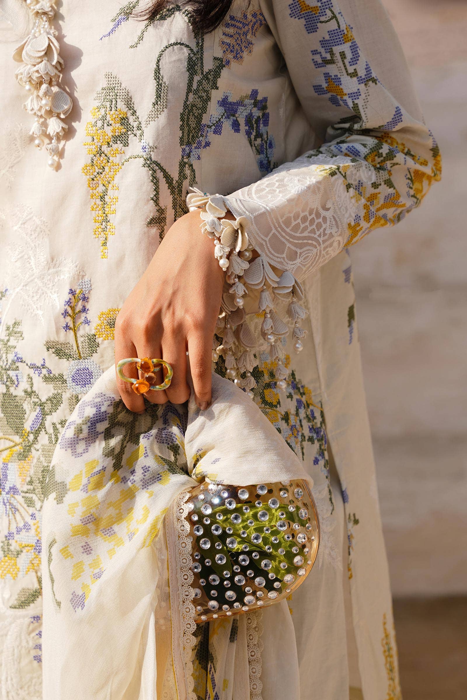 Sana Safinaz | Muzlin Spring 24 | M241-006A-CJ by Sana Safinaz - Designer Dress - Type: Ladies Clothes - Available at Libayah - 100% Original