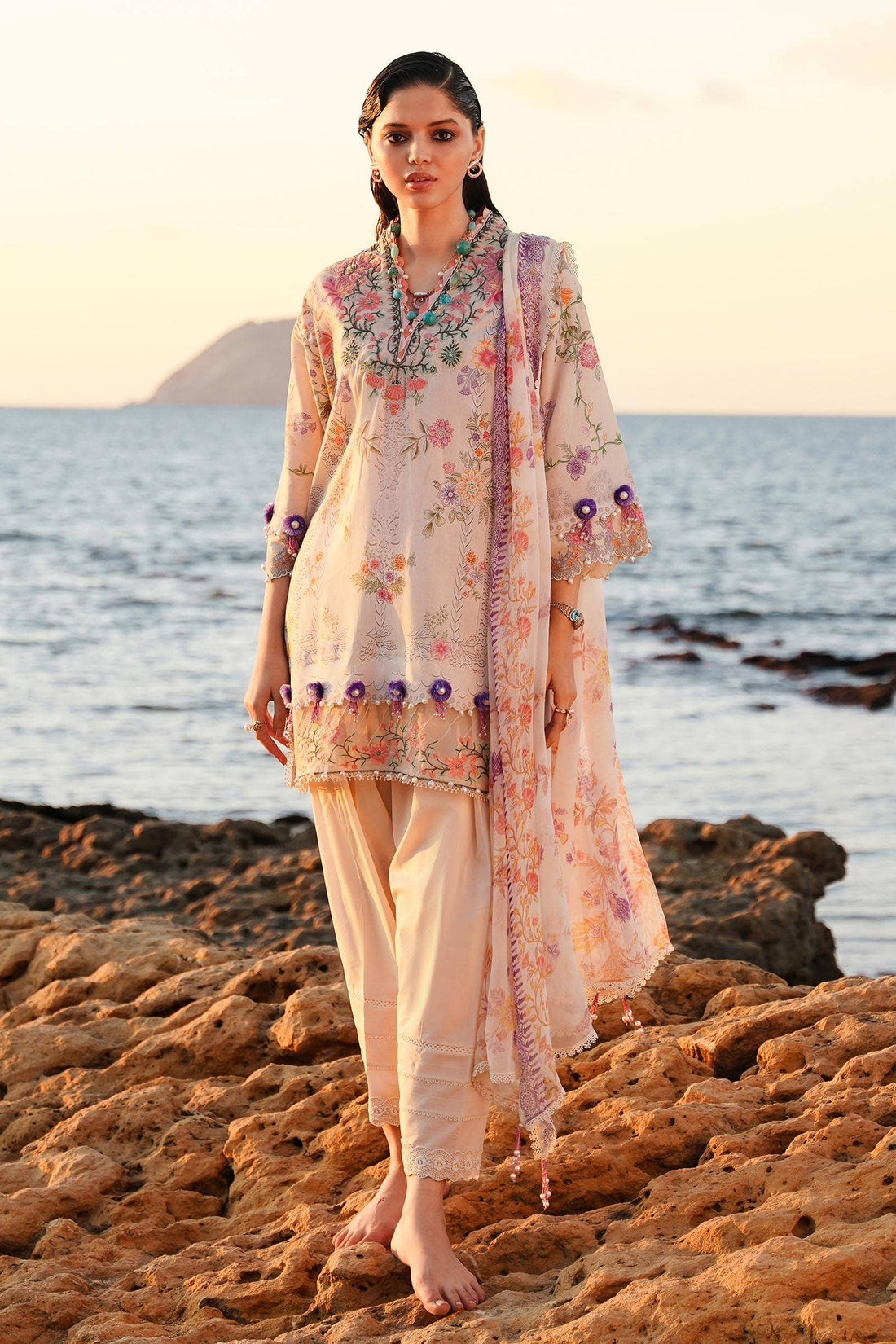 Sana Safinaz | Muzlin Spring 24 | M241-008A-CI by Sana Safinaz - Designer Dress - Type: Ladies Clothes - Available at Libayah - 100% Original