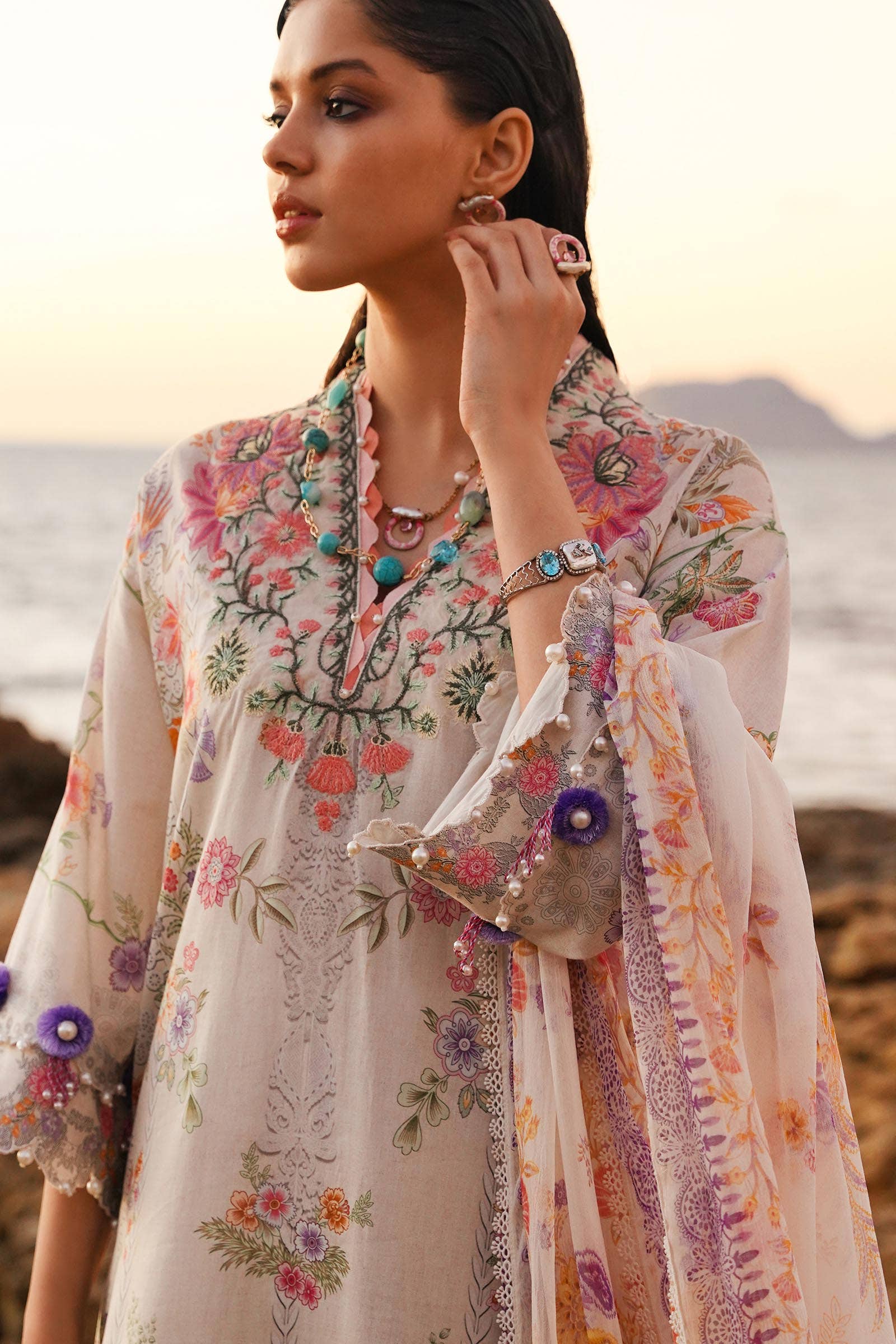 Sana Safinaz | Muzlin Spring 24 | M241-008A-CI by Sana Safinaz - Designer Dress - Type: Ladies Clothes - Available at Libayah - 100% Original