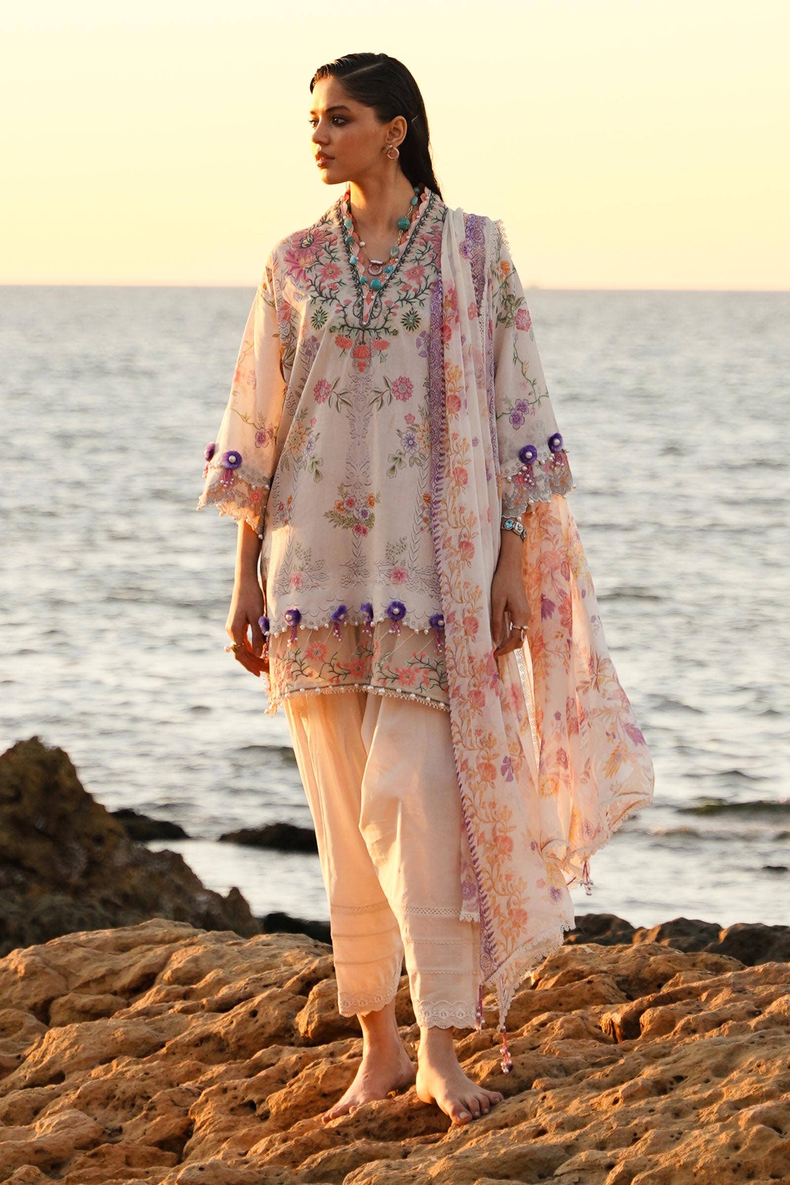 Sana Safinaz | Muzlin Spring 24 | M241-008A-CI by Sana Safinaz - Designer Dress - Type: Ladies Clothes - Available at Libayah - 100% Original