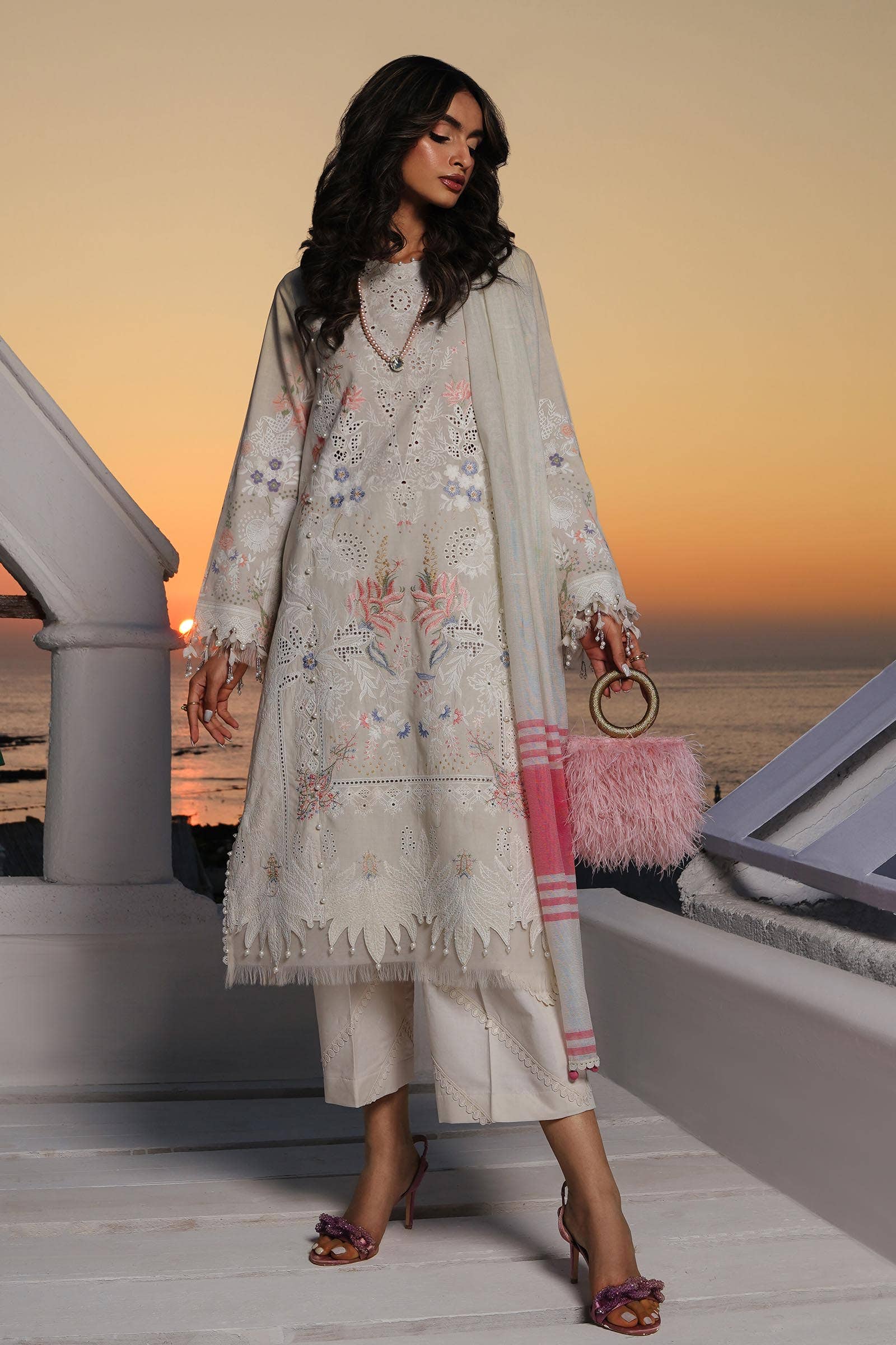 Sana Safinaz | Muzlin Spring 24 | M241-009A-DF by Sana Safinaz - Designer Dress - Type: Ladies Clothes - Available at Libayah - 100% Original