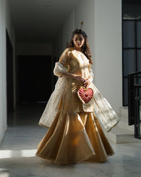 Zar | Gharara Formals | Golden by Zar - Designer Dress - Type: Ladies Clothes - Available at Libayah - 100% Original