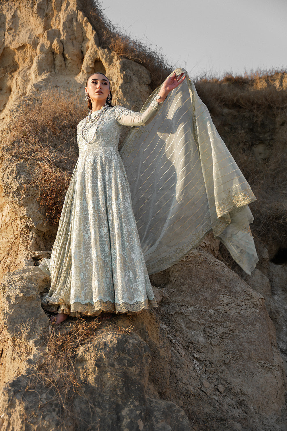 Nilofer Shahid | Verve Summer 24 | Mavi   Verve SS 24 by Nilofer Shahid - Designer Dress - Type: Ladies Clothes - Available at Libayah - 100% Original