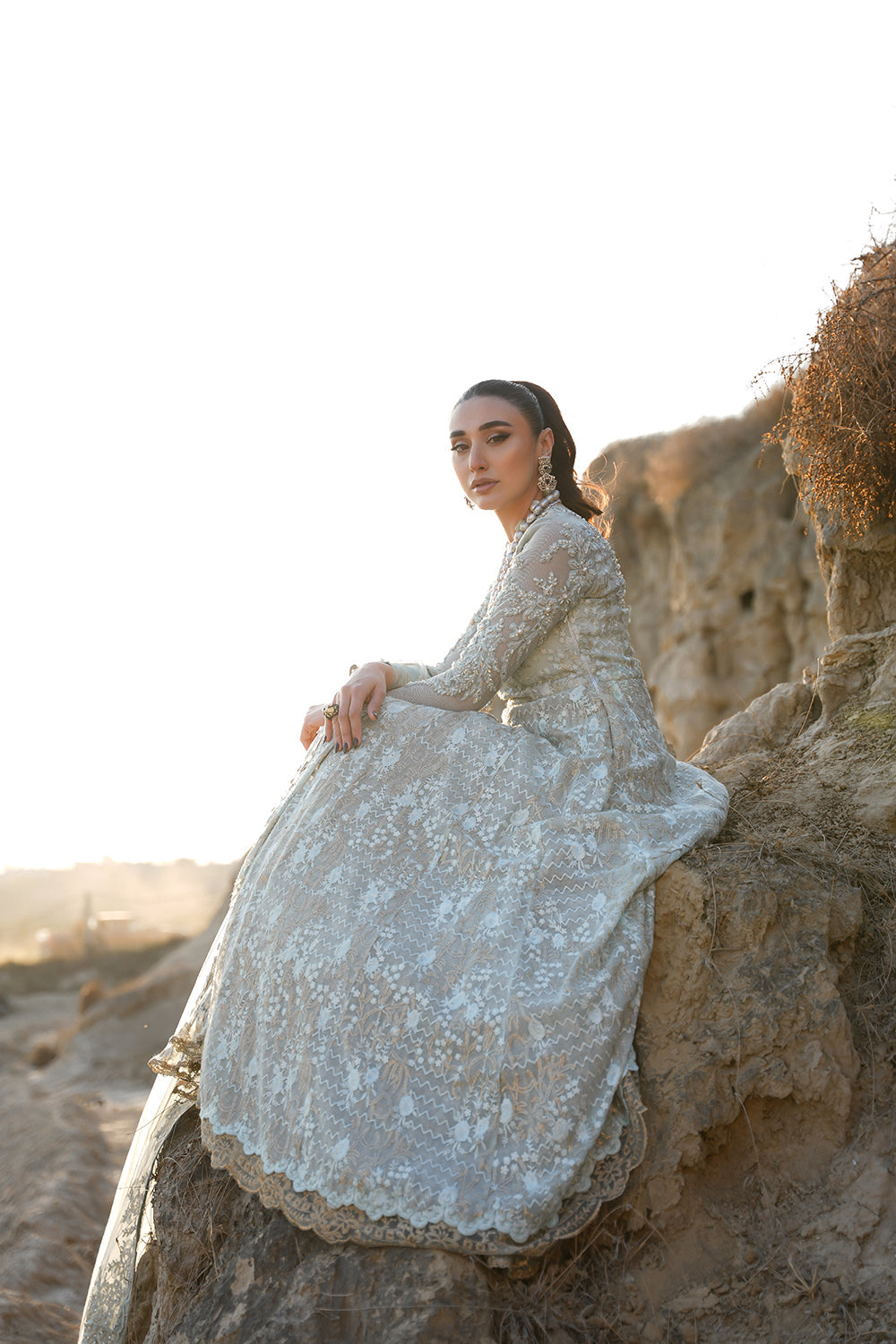 Nilofer Shahid | Verve Summer 24 | Mavi   Verve SS 24 by Nilofer Shahid - Designer Dress - Type: Ladies Clothes - Available at Libayah - 100% Original