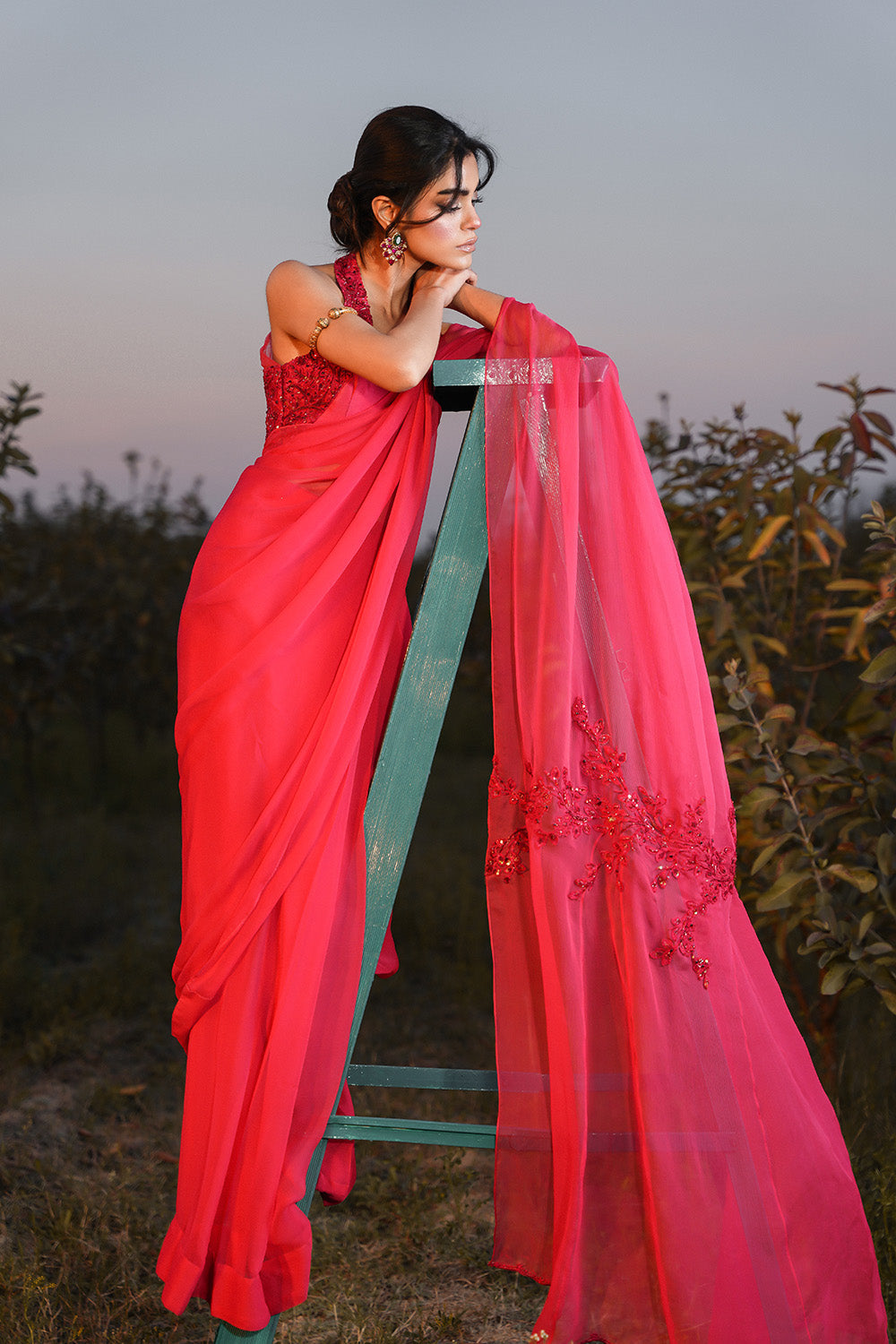 Nilofer Shahid | Verve Summer 24 | Radiant Rebel (Saree) by Nilofer Shahid - Designer Dress - Type: Ladies Clothes - Available at Libayah - 100% Original