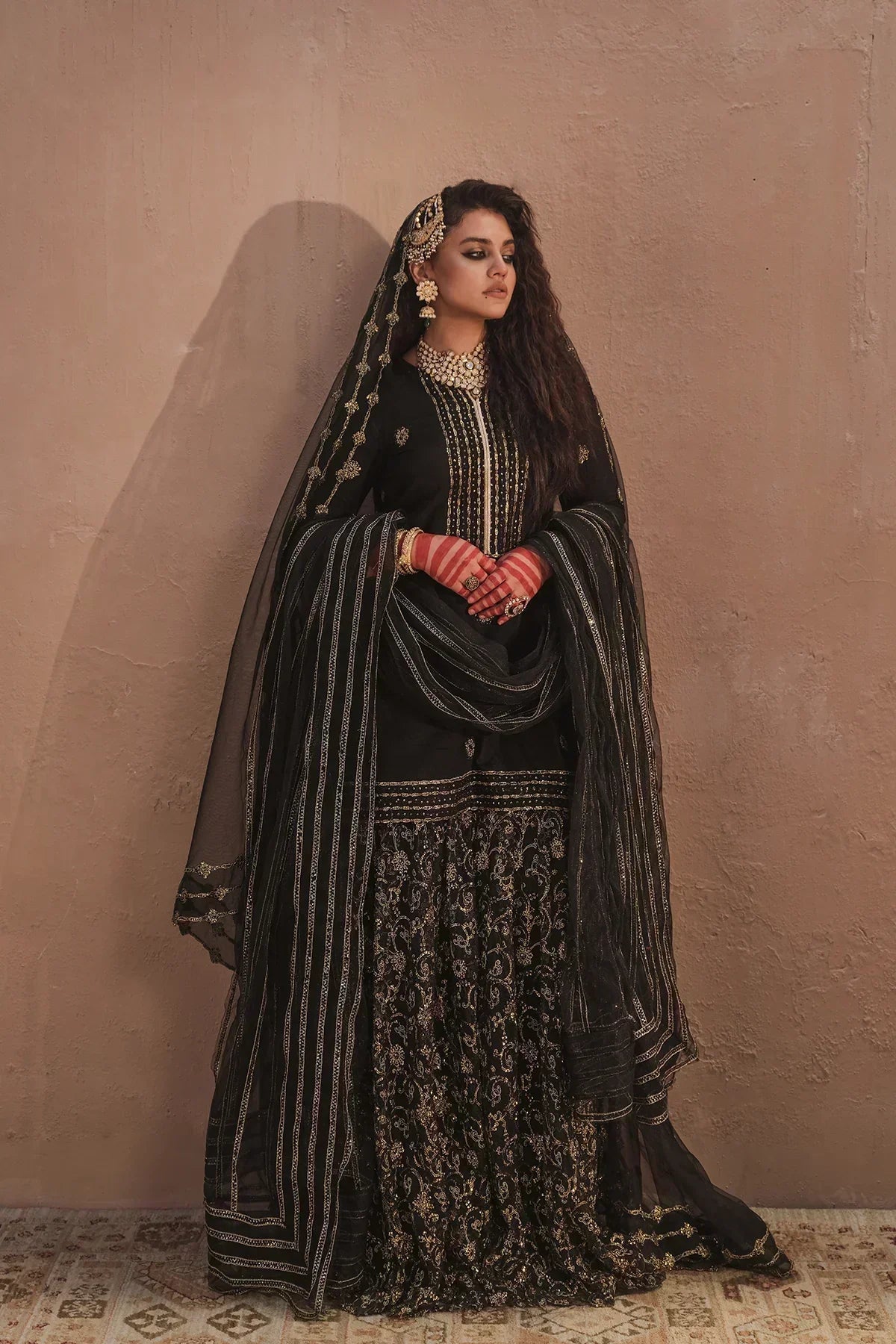 Erum Khan | Shab Siyah 23 | Noor by Erum Khan - Designer Dress  - Type : Wedding Dress - Available at Libayah - 100% Original 