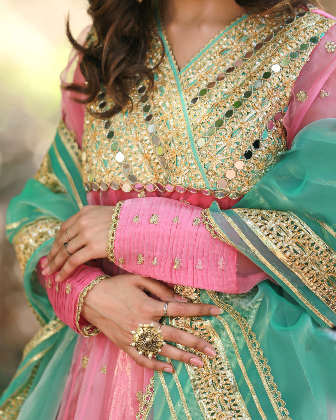 Zar | Formals Wear | Pink/Turquoise by Zar - Designer Dress - Type: Ladies Clothes - Available at Libayah - 100% Original