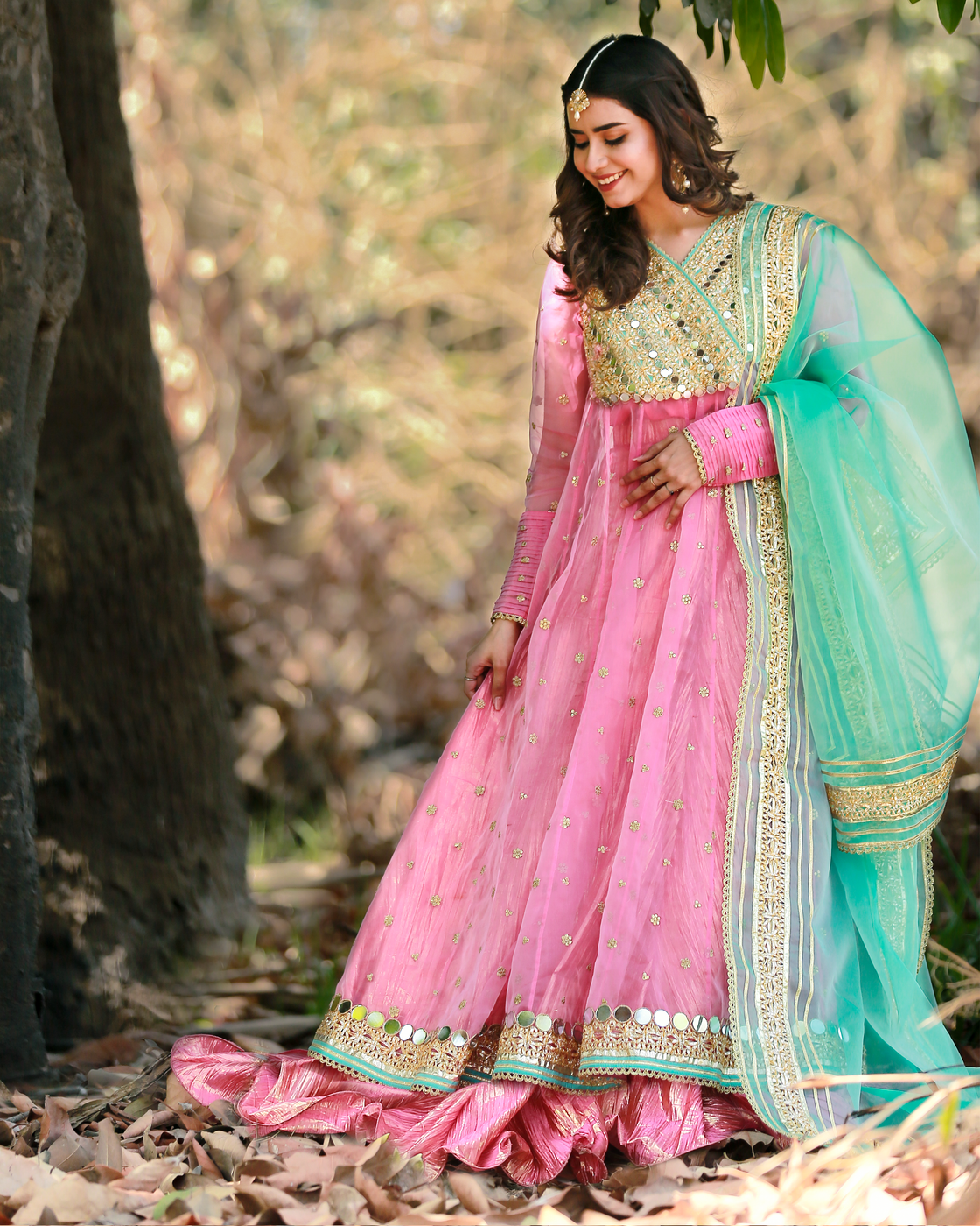 Zar | Formals Wear | Pink/Turquoise by Zar - Designer Dress - Type: Ladies Clothes - Available at Libayah - 100% Original