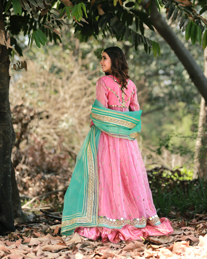Zar | Formals Wear | Pink/Turquoise by Zar - Designer Dress - Type: Ladies Clothes - Available at Libayah - 100% Original