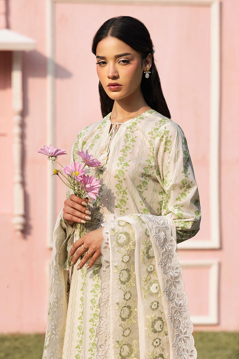 Cross Stitch | Premium Lawn 25 | GREEN TRELLIS by Cross Stitch - Designer Dress - Type: Ladies Clothes - Available at Libayah - 100% Original